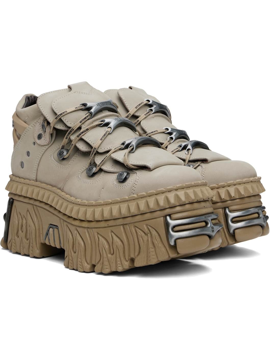 Beige New Rock Edition Fire Platform Sneakers - 4