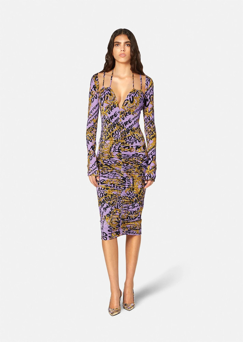 Logo Brush Couture Midi Dress 3