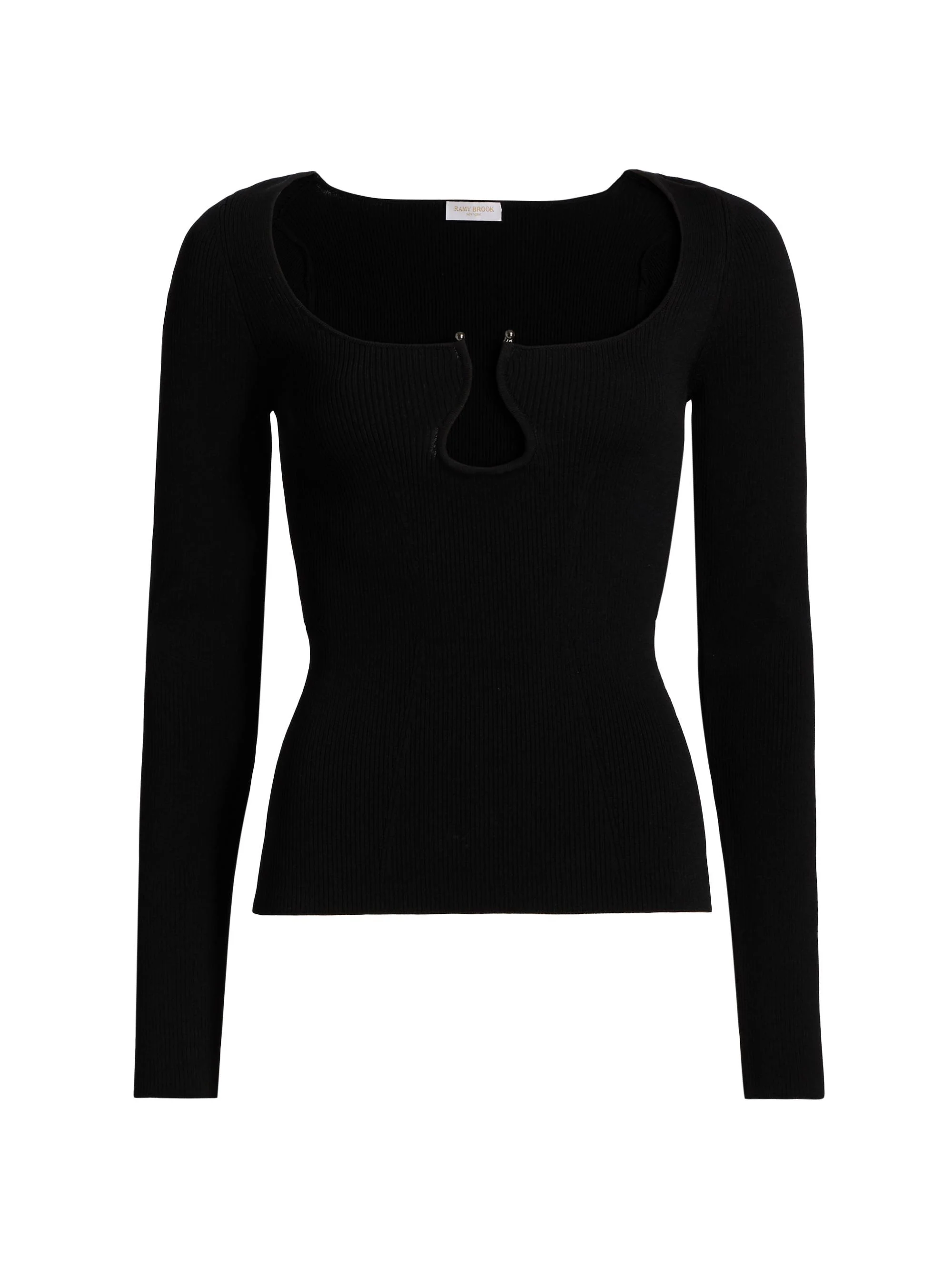 Women's Lylia U-Ring Long-Sleeve Top - Black - 1