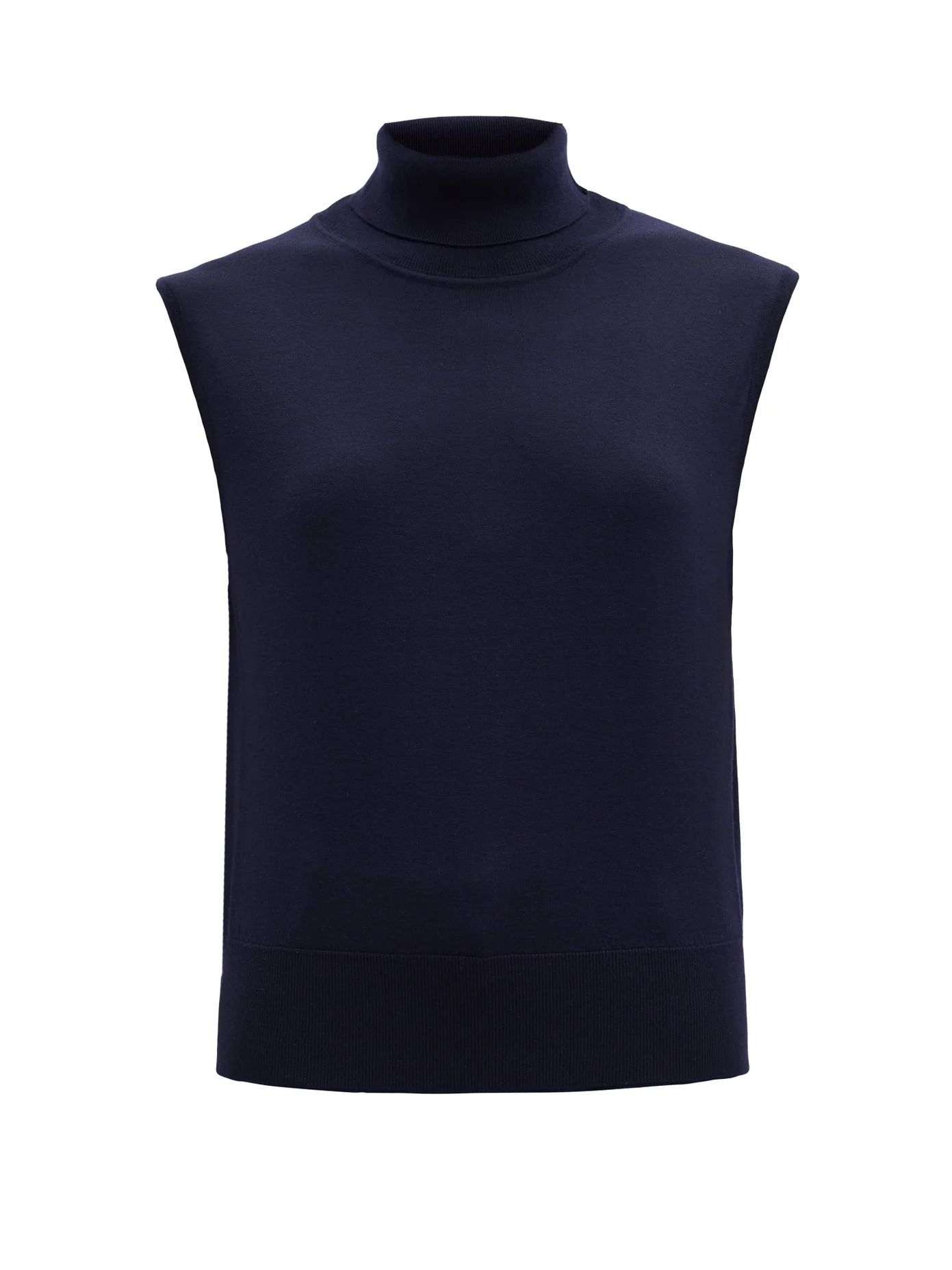 Chano roll-neck sleeveless wool-blend sweater - 1