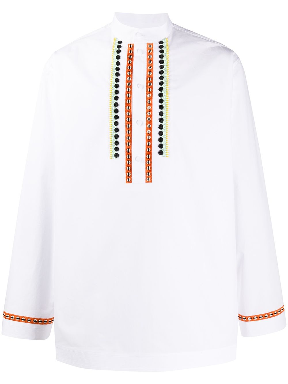 beaded mandarin collar shirt - 1