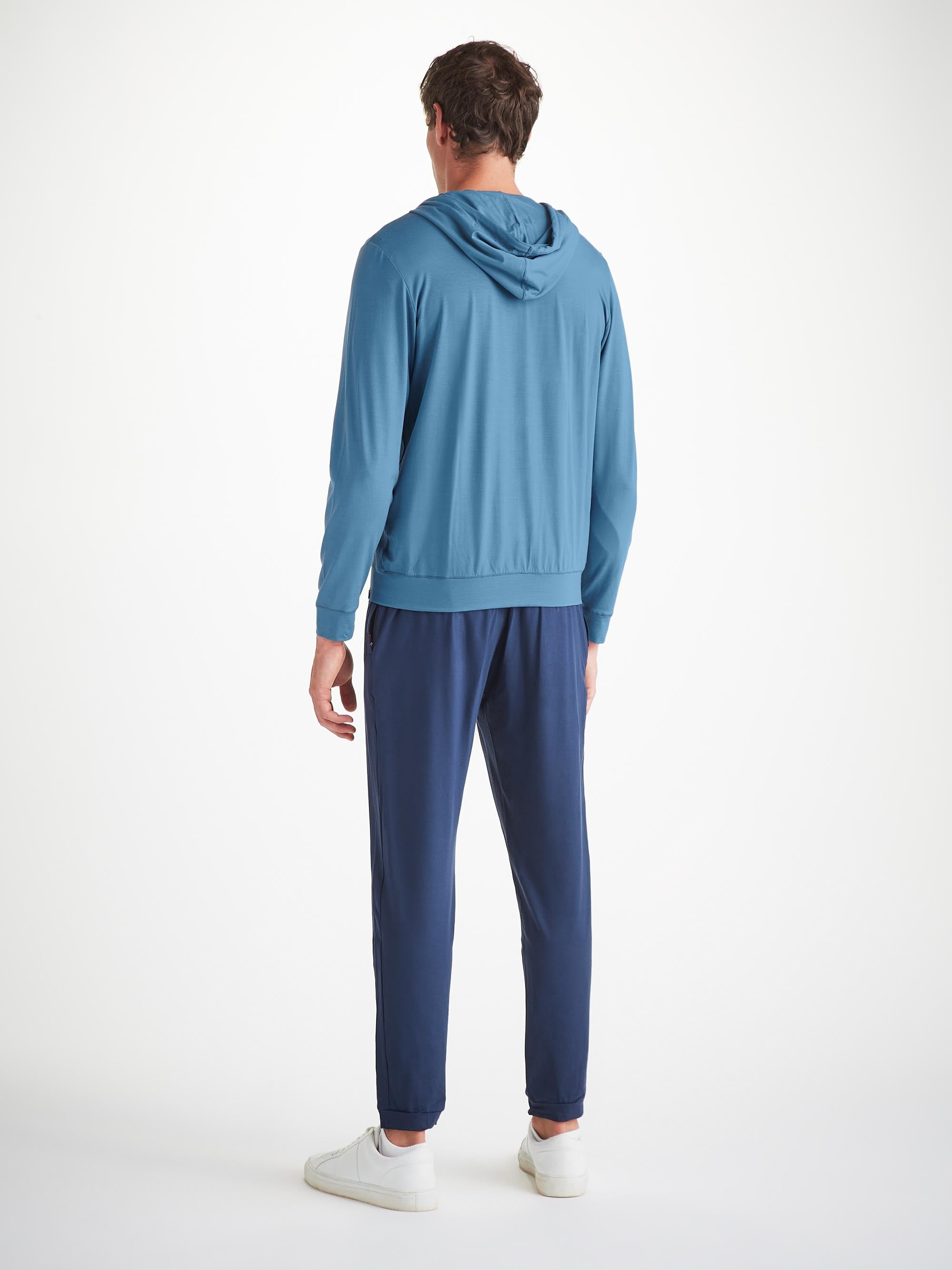 Men's Hoodie Basel Micro Modal Stretch Steel Blue - 4