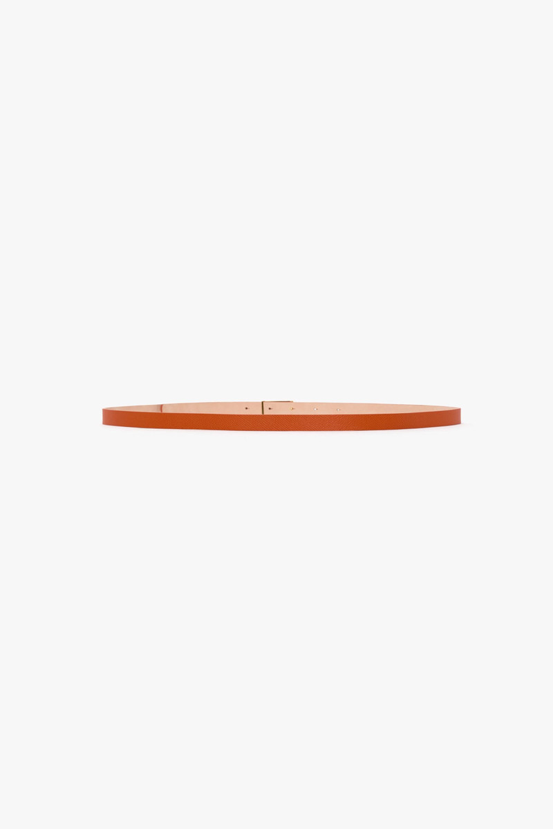 Micro Frame Belt In Burnt Orange Grained Leather 4