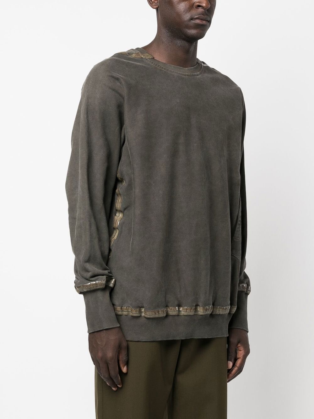acid-wash crew neck jumper - 3