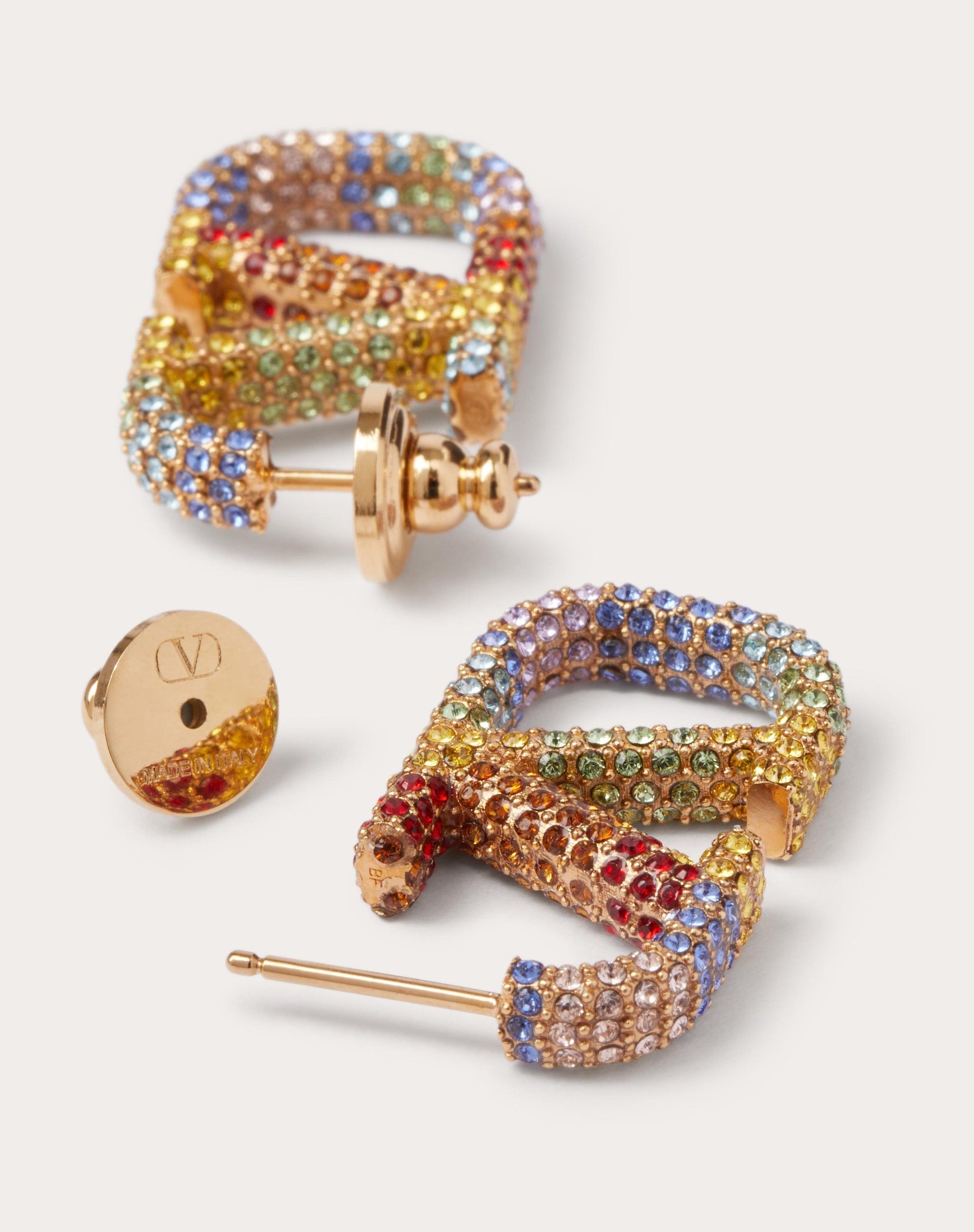 VALENTINO GARAVANI RAINBOW METAL AND CRYSTAL EARRINGS - 4