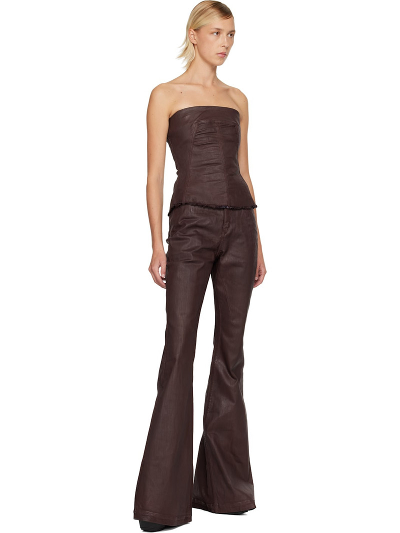 Rick Owens DRKSHDW Burgundy Concordians Bustier Denim Top outlook