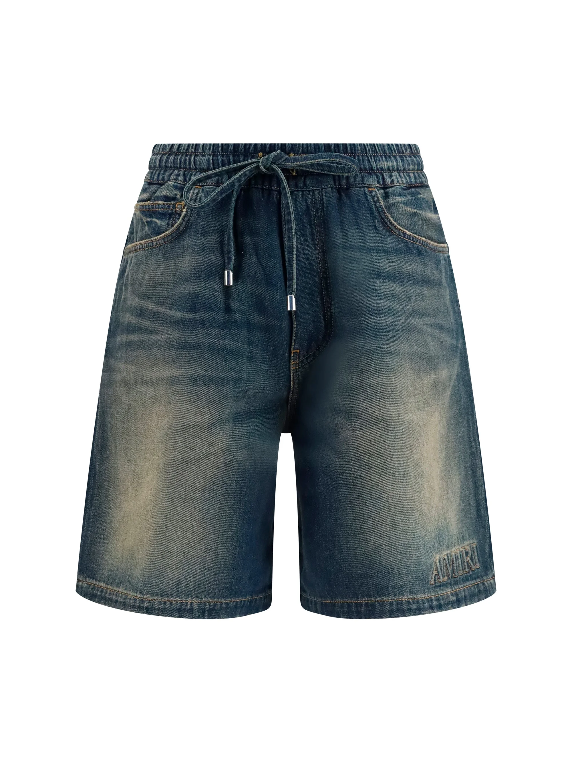 Amiri Drawstring Denim Shorts Sandstone - 1