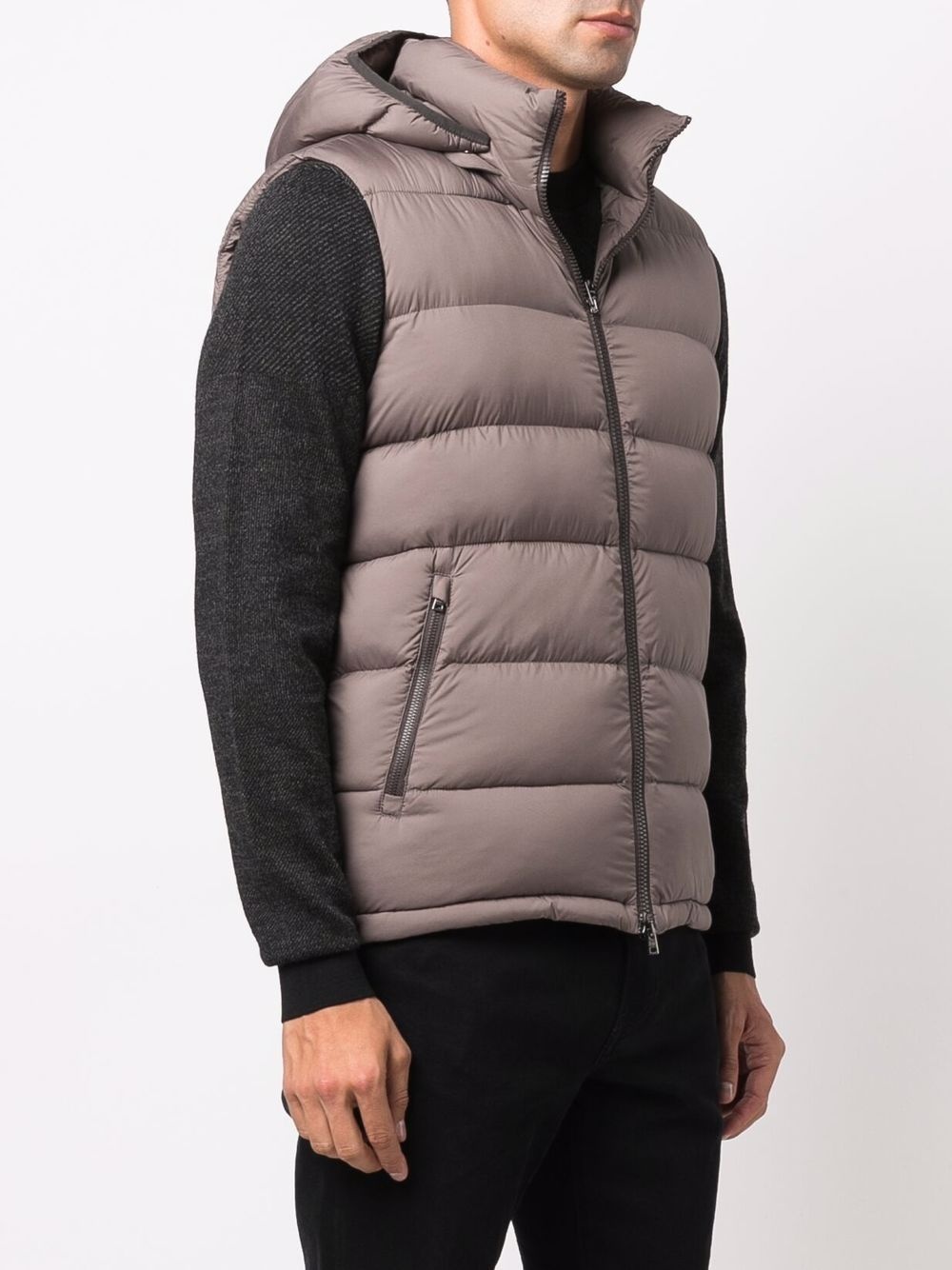 quilted hooded gilet - 3