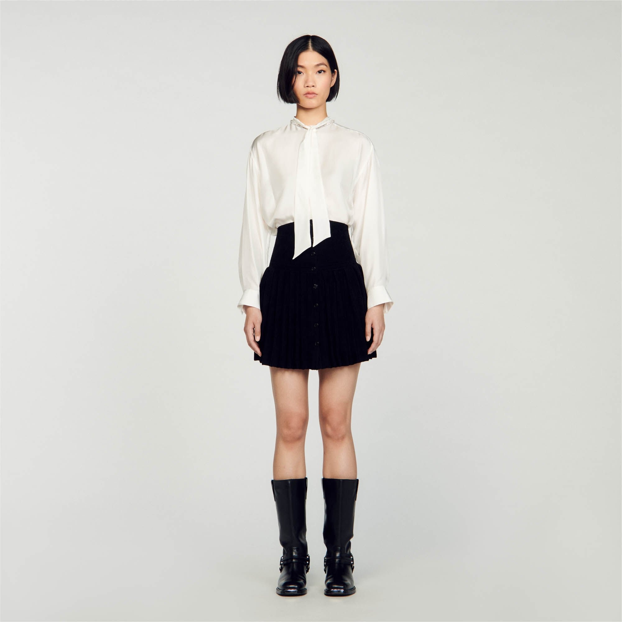 SHORT VELVET KNIT SKIRT - 2