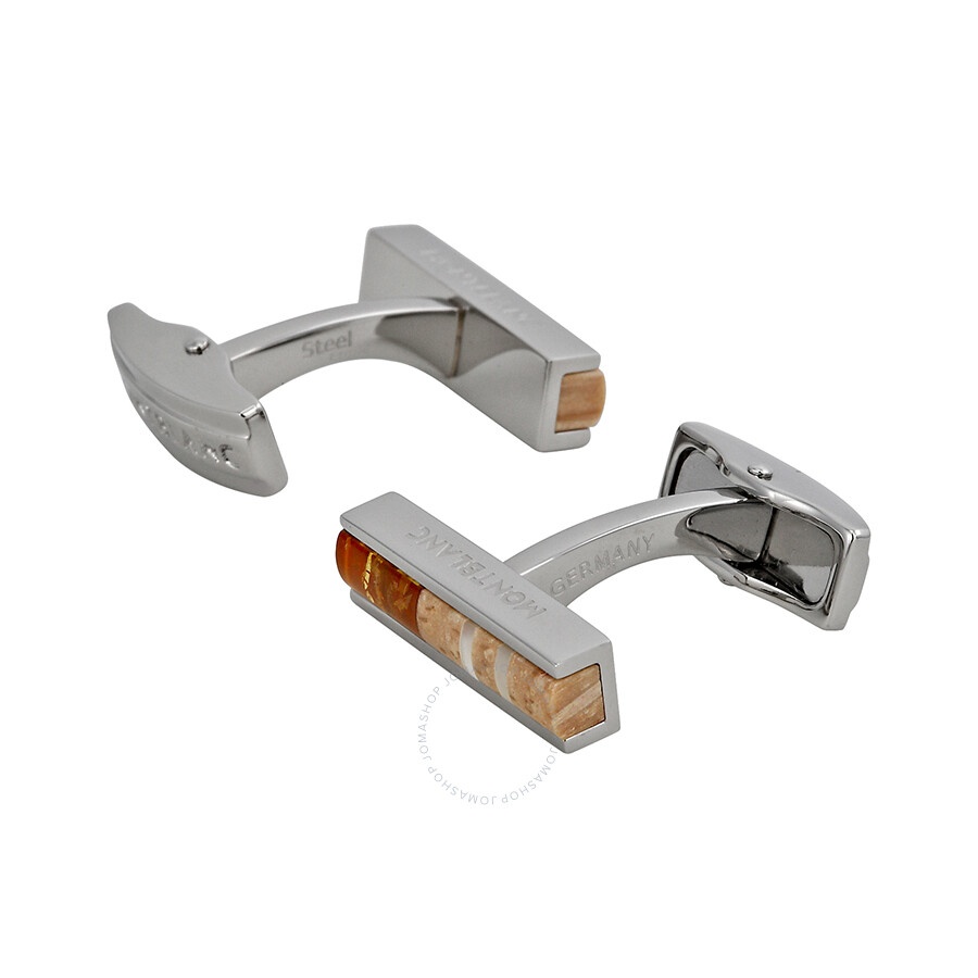 Montblanc Deco Cuff Links with Wood and Amber Inlays 111333 - 2
