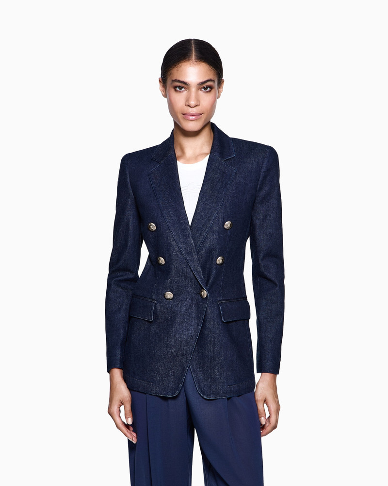 GIORGIO ARMANI DENIM COLLECTION DOUBLE-BREASTED JACKET IN STRETCH DENIM outlook