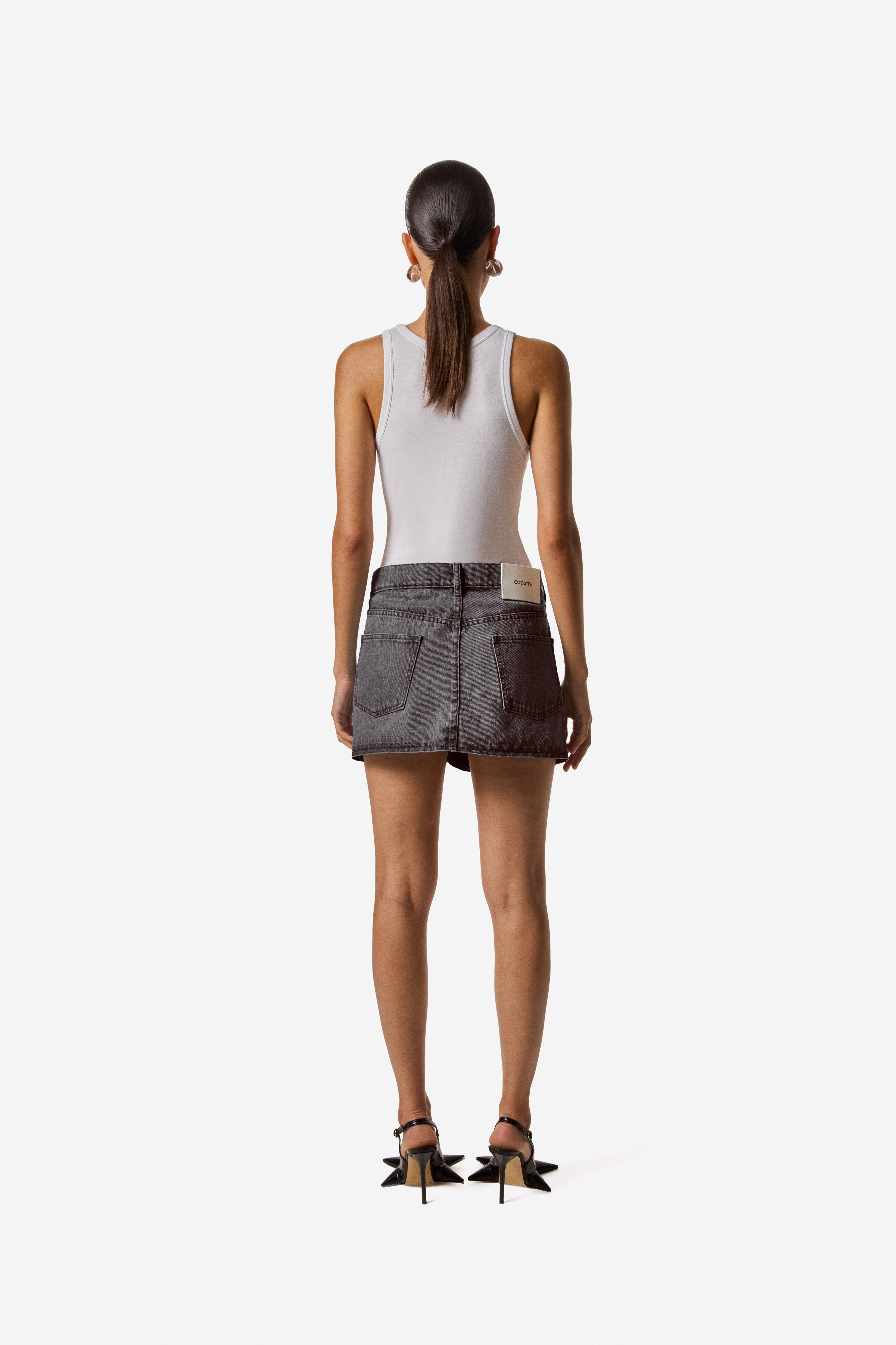 Denim Mini Skirt - 4