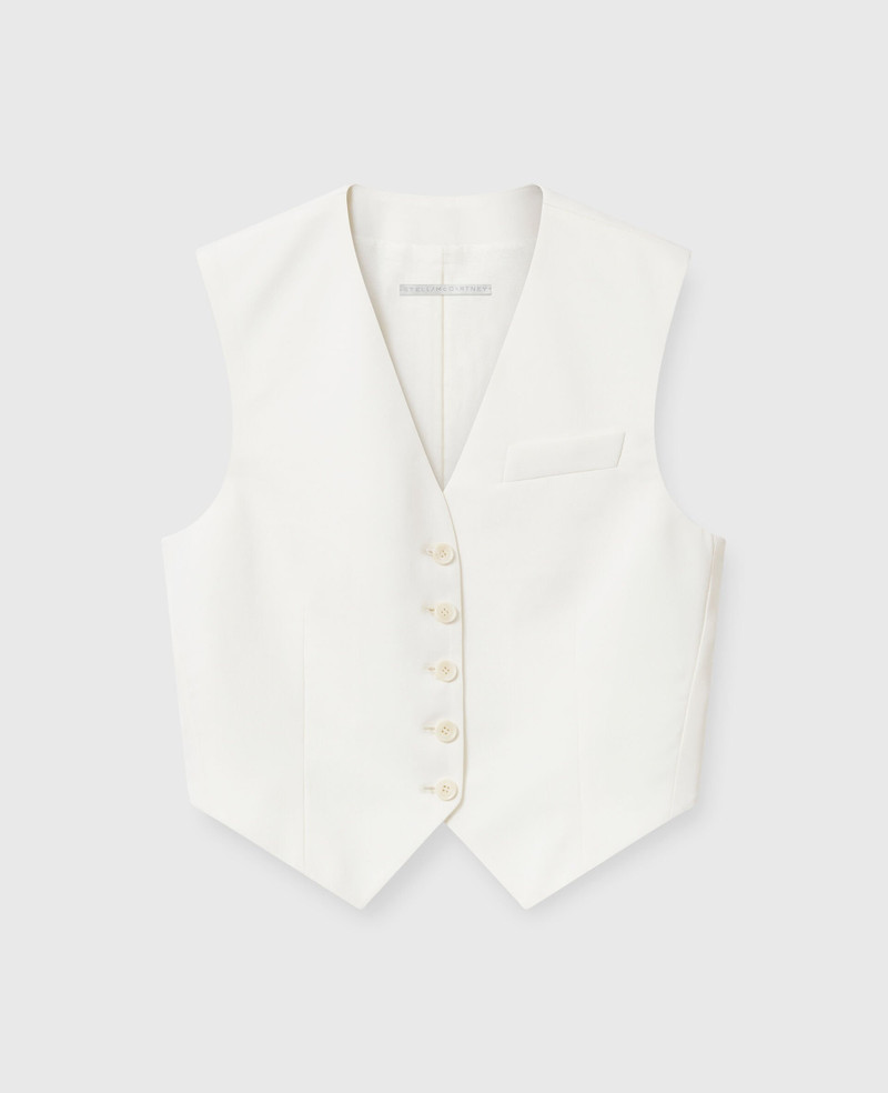 Cropped Tailored 모직 조끼 - 1