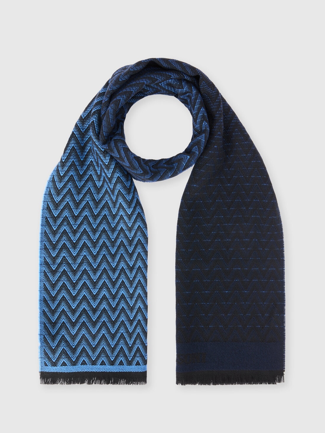 Double-sided zigzag wool scarf - 1