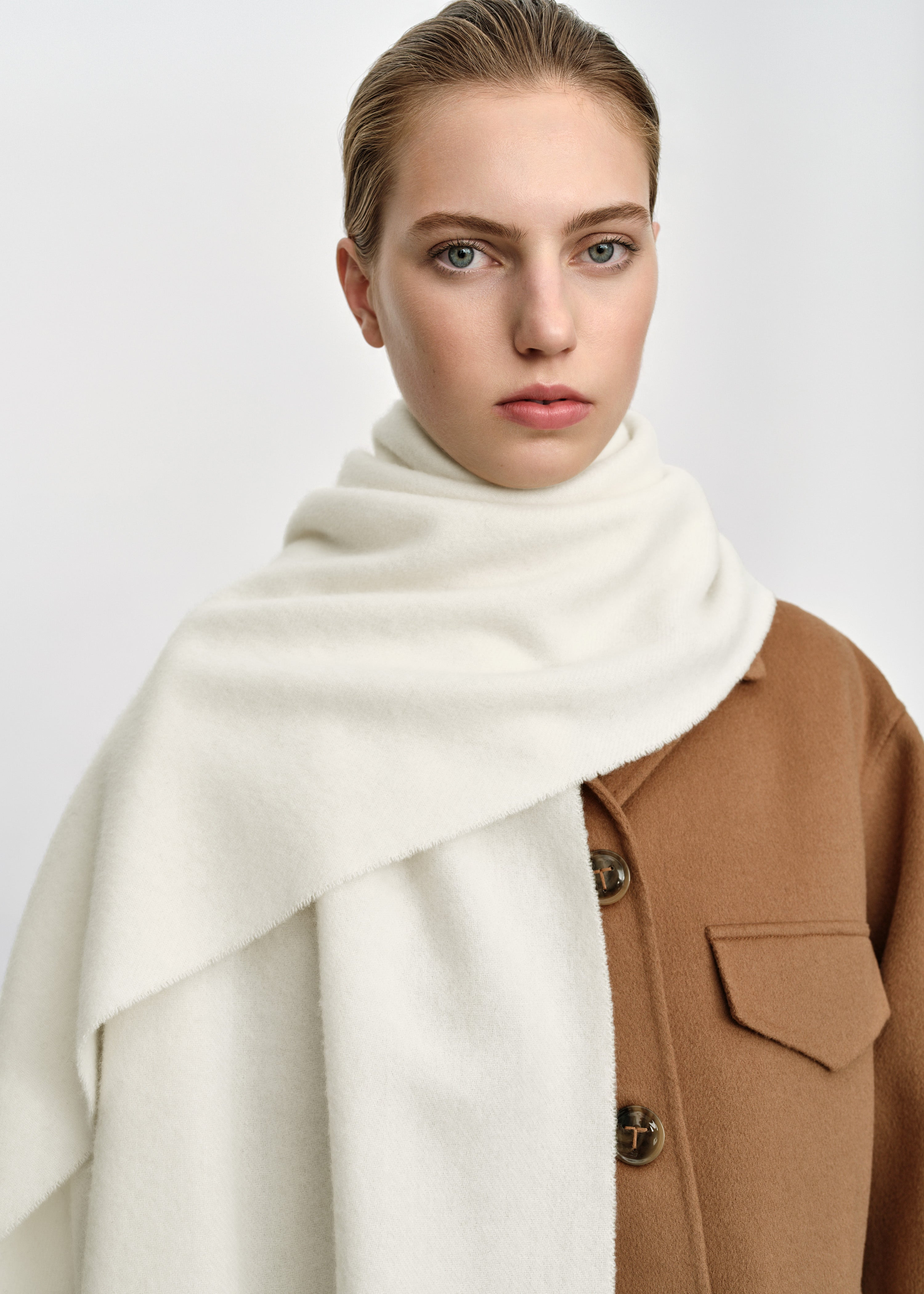 Classic wool scarf crème - 3