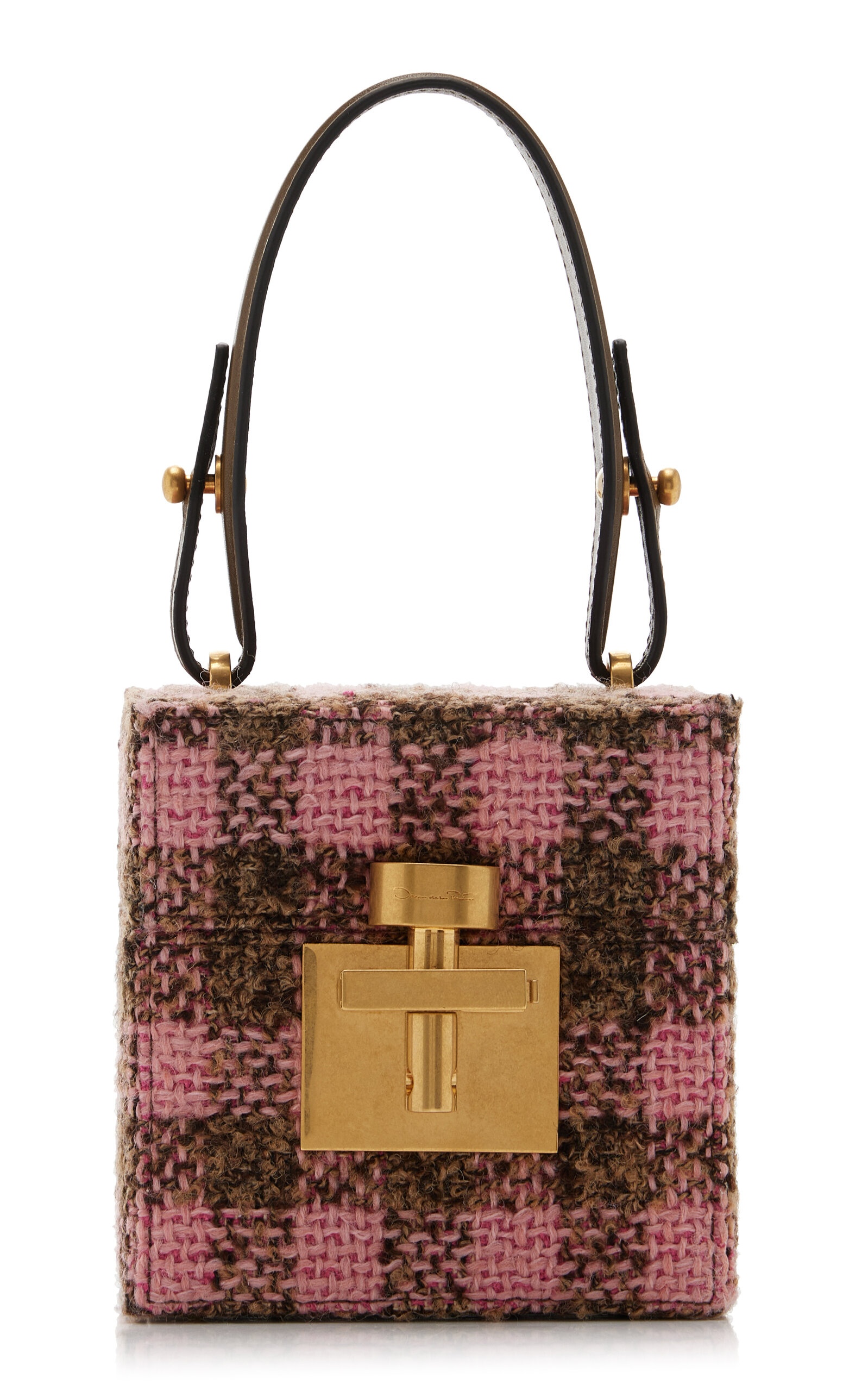 Alibi Checked-Tweed Cube Bag pink - 1