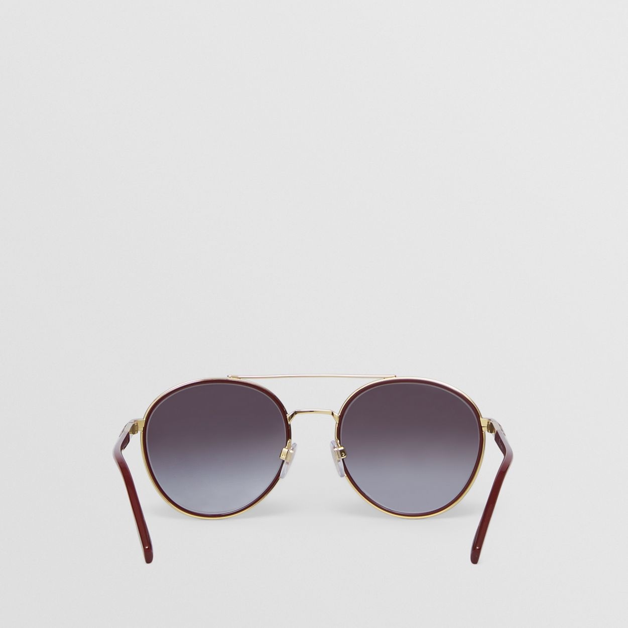 Icon Stripe Detail Round Frame Sunglasses - 5