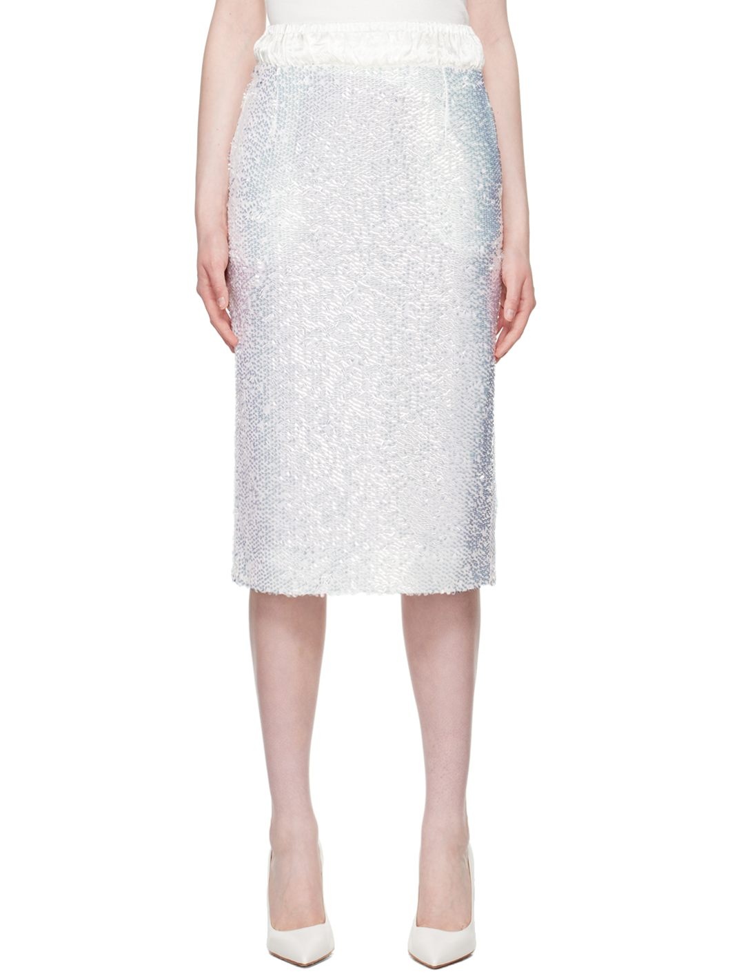 White H-Line Midi Skirt - 1