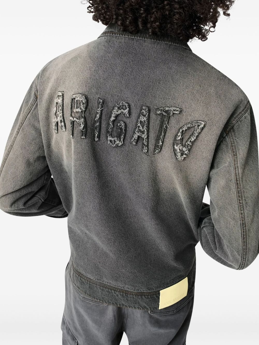 denim zip-up jacket - 4