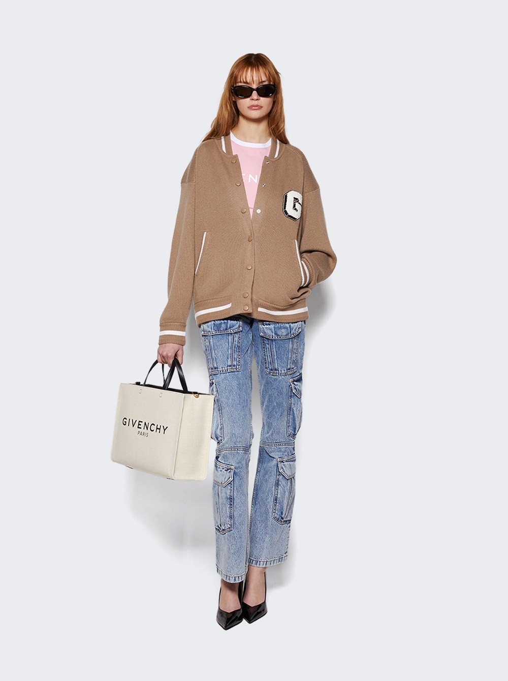 Varsity Bomber Jacket Beige - 2