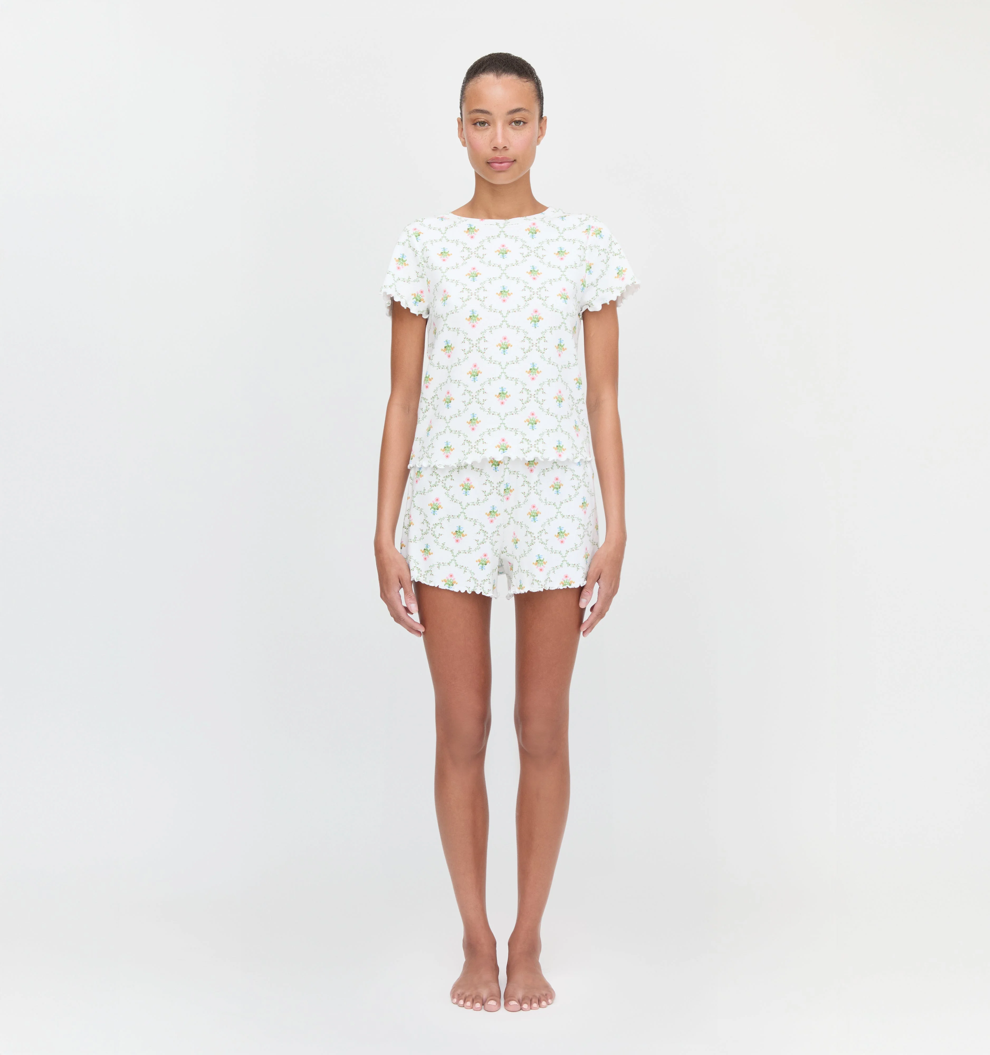 The Nina Pajama Set - Pastel Trellis - 1