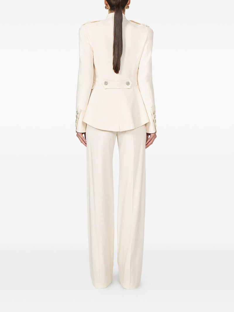 Elen crystal-button epaulettes blazer 3