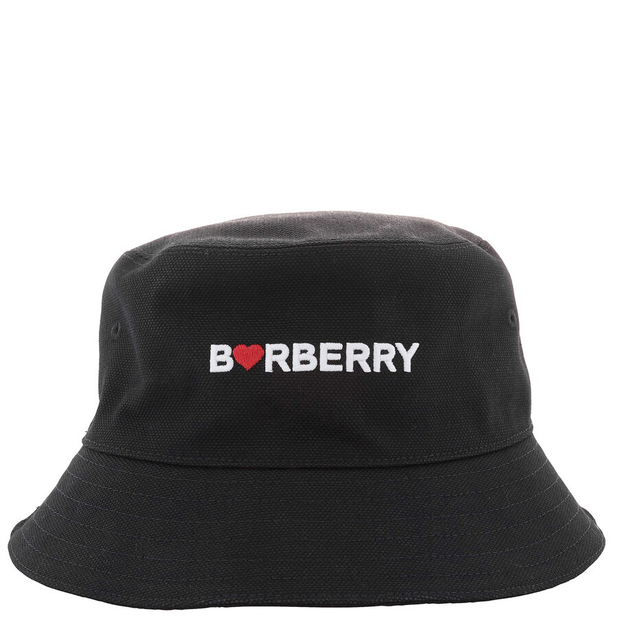 Burberry Black Canvas Logo Hat, Size Small - 4
