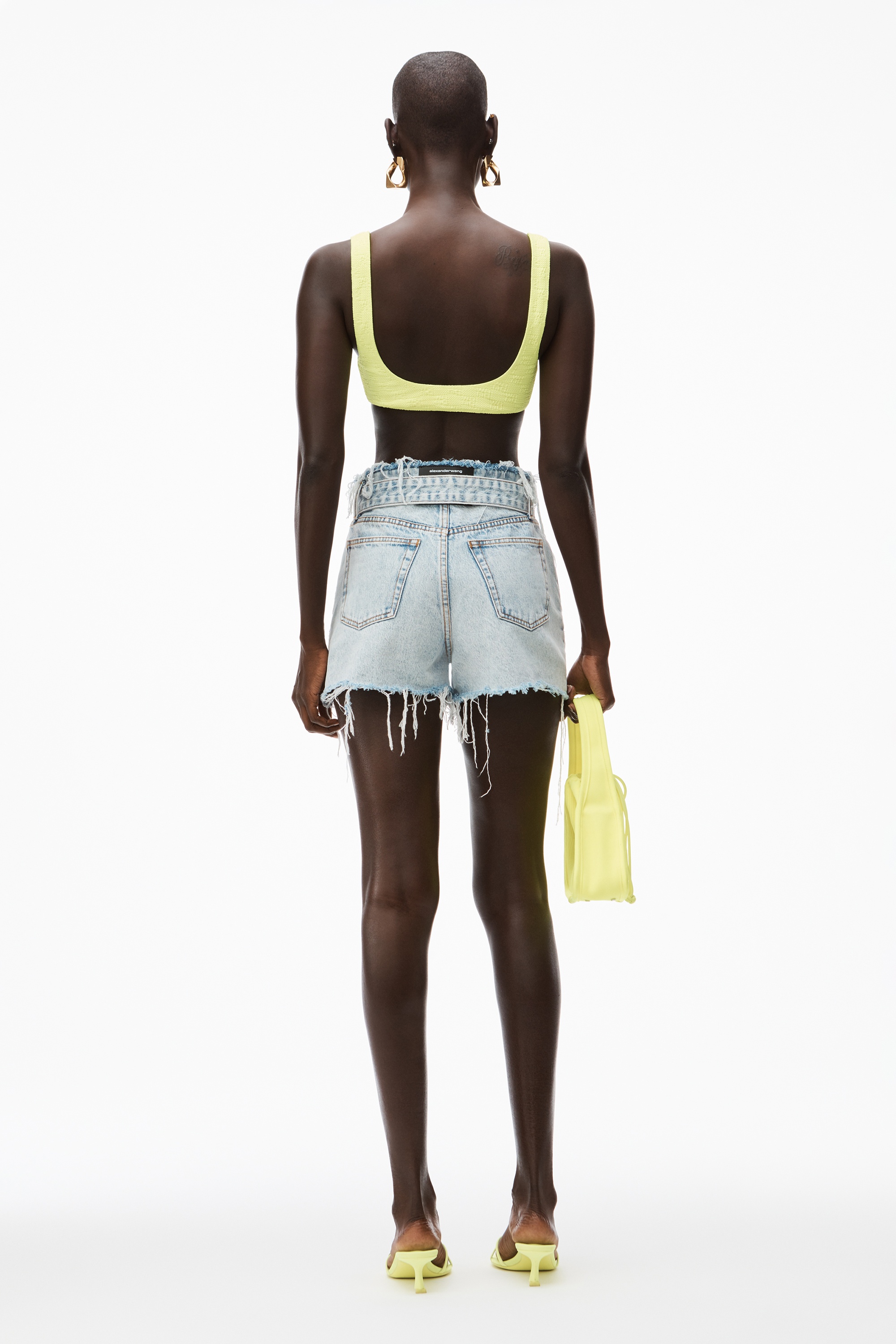 BIKINI TOP IN TEXTURED LOGO JERSEY - 4