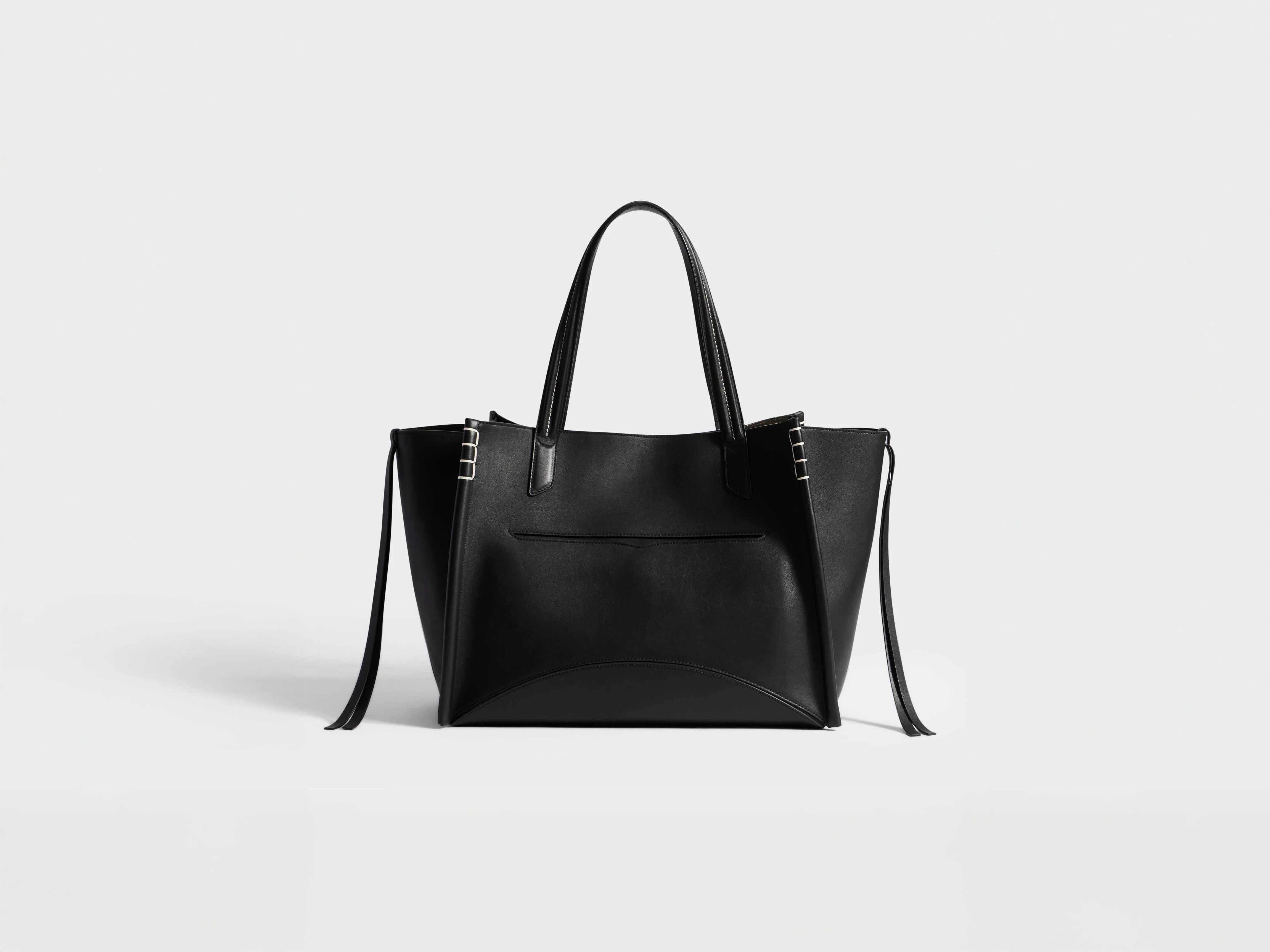 LOAFER CABAS BAG IN BLACK LEATHER - 1