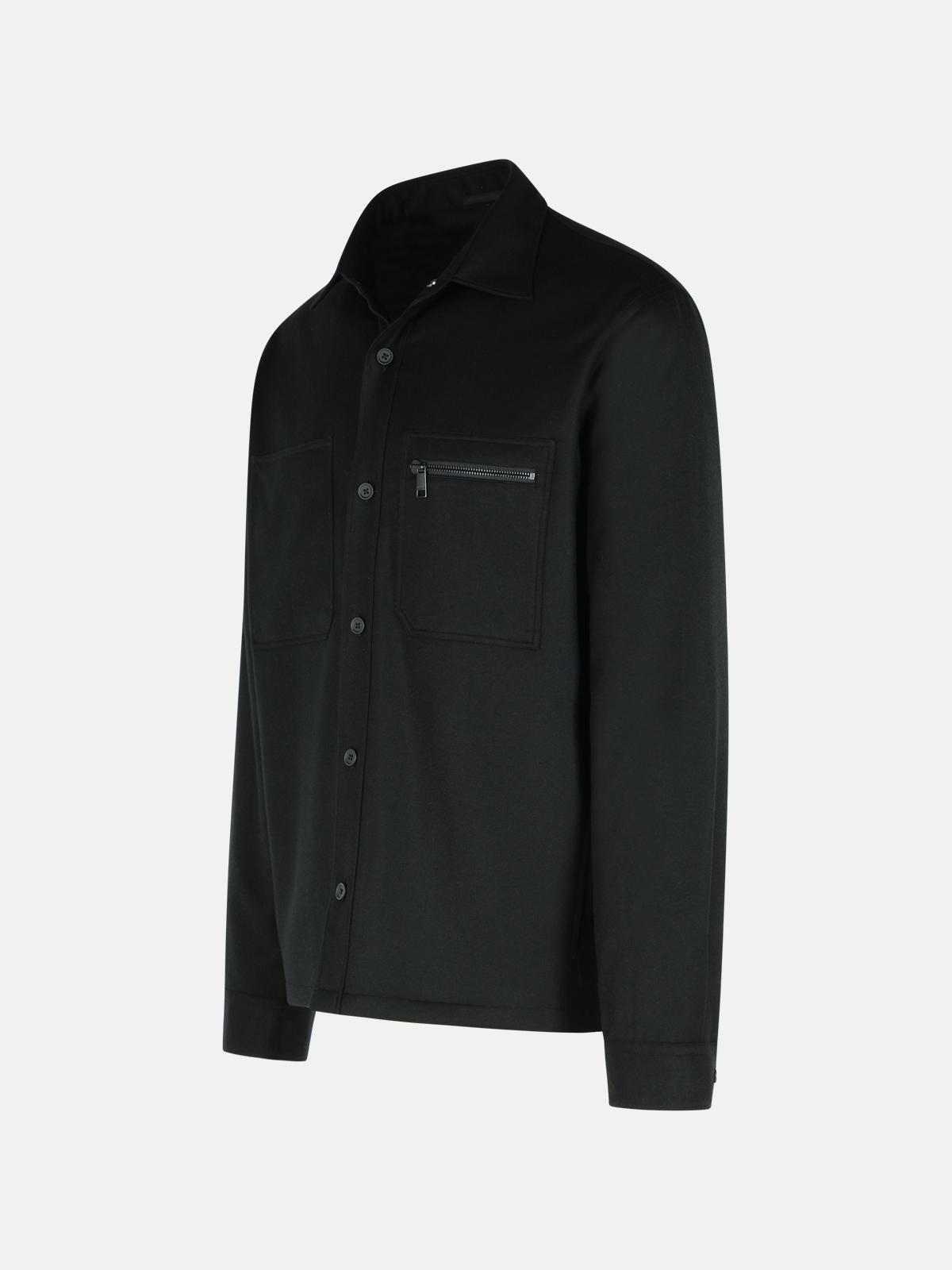 BLACK WOOL JACKET - 2