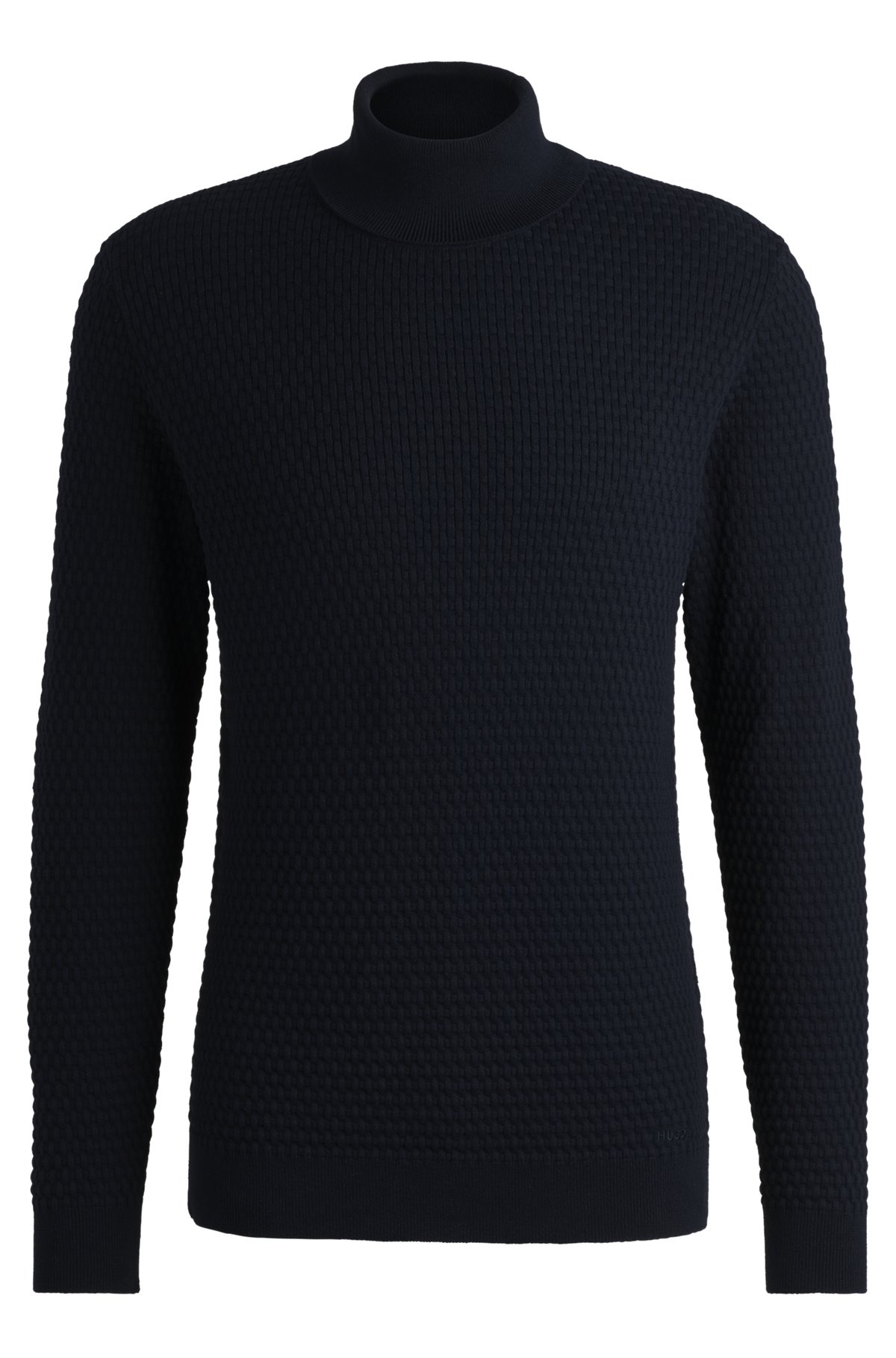 STRUCTURED-KNIT ROLLNECK SWEATER IN COTTON - 1