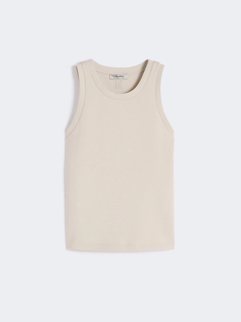 CAROLINA Cotton blend jersey top - BEIGE 1