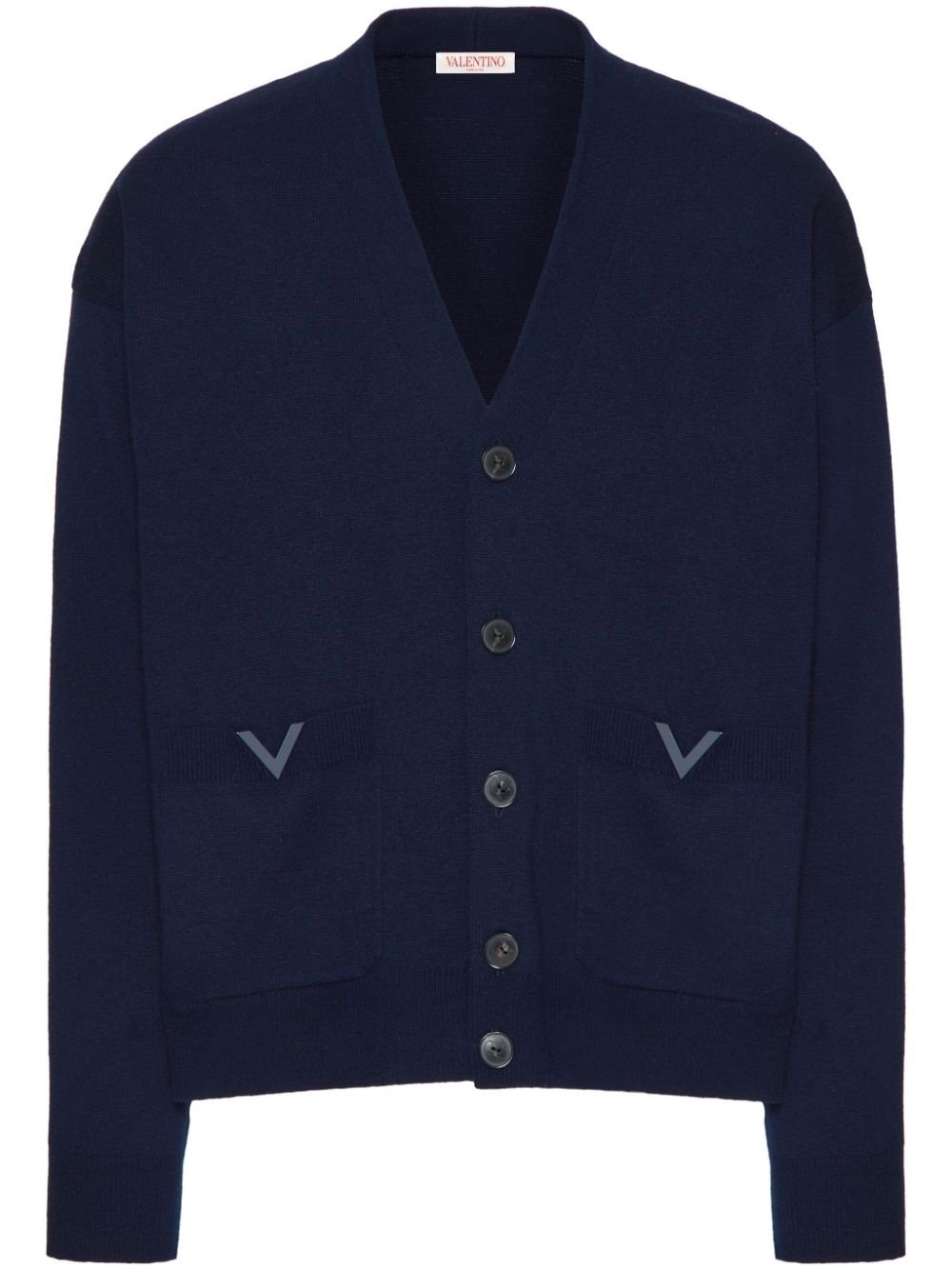V-detail wool cardigan - 1