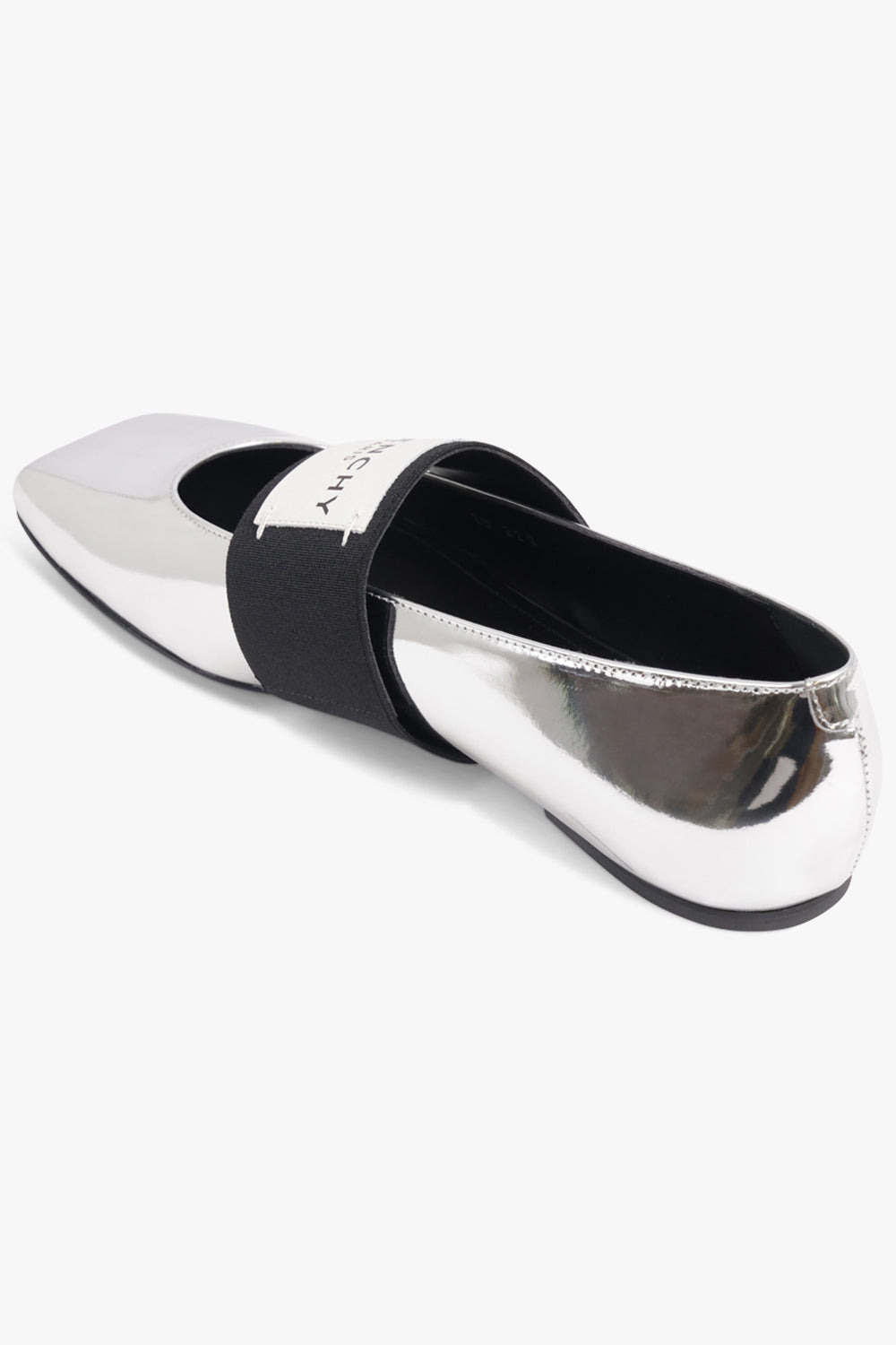 BALLERINA FLATS WITH GIVENCHY LABEL ELASTIC | SILVERY GREY - 3
