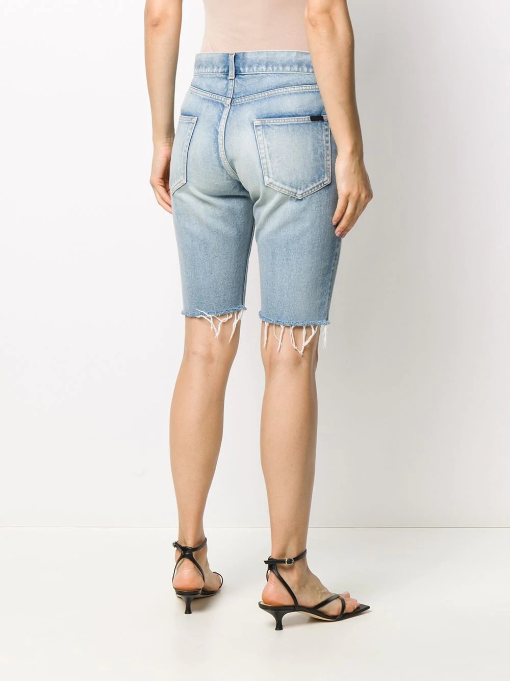 frayed-edge denim shorts - 4