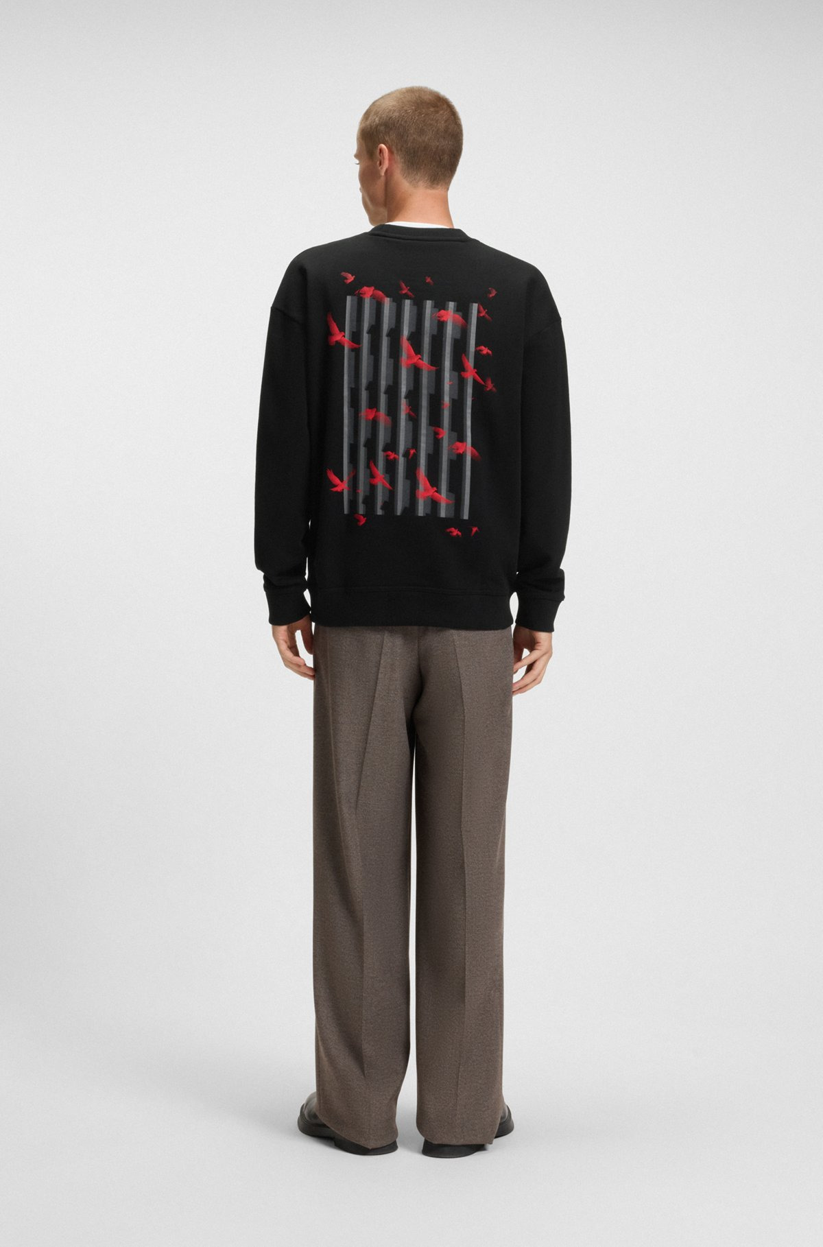COTTON-TERRY SWEATSHIRT WITH BIRD ARTWORK - 5