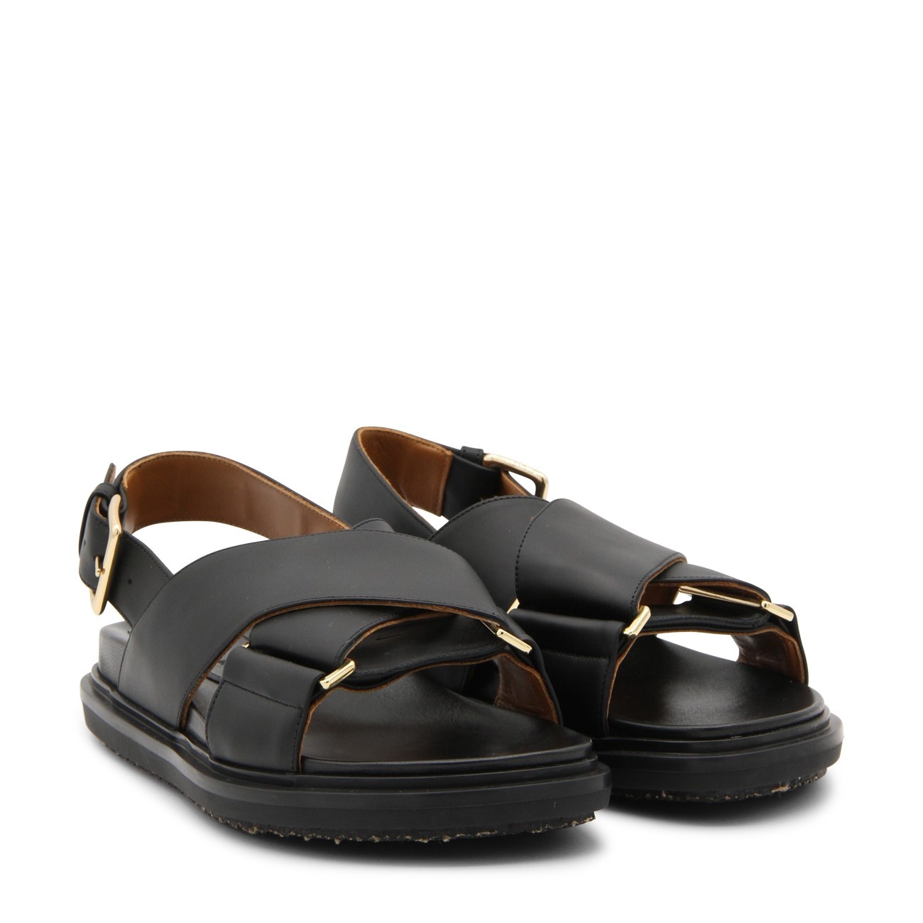 black leather fussbet sandals - 2