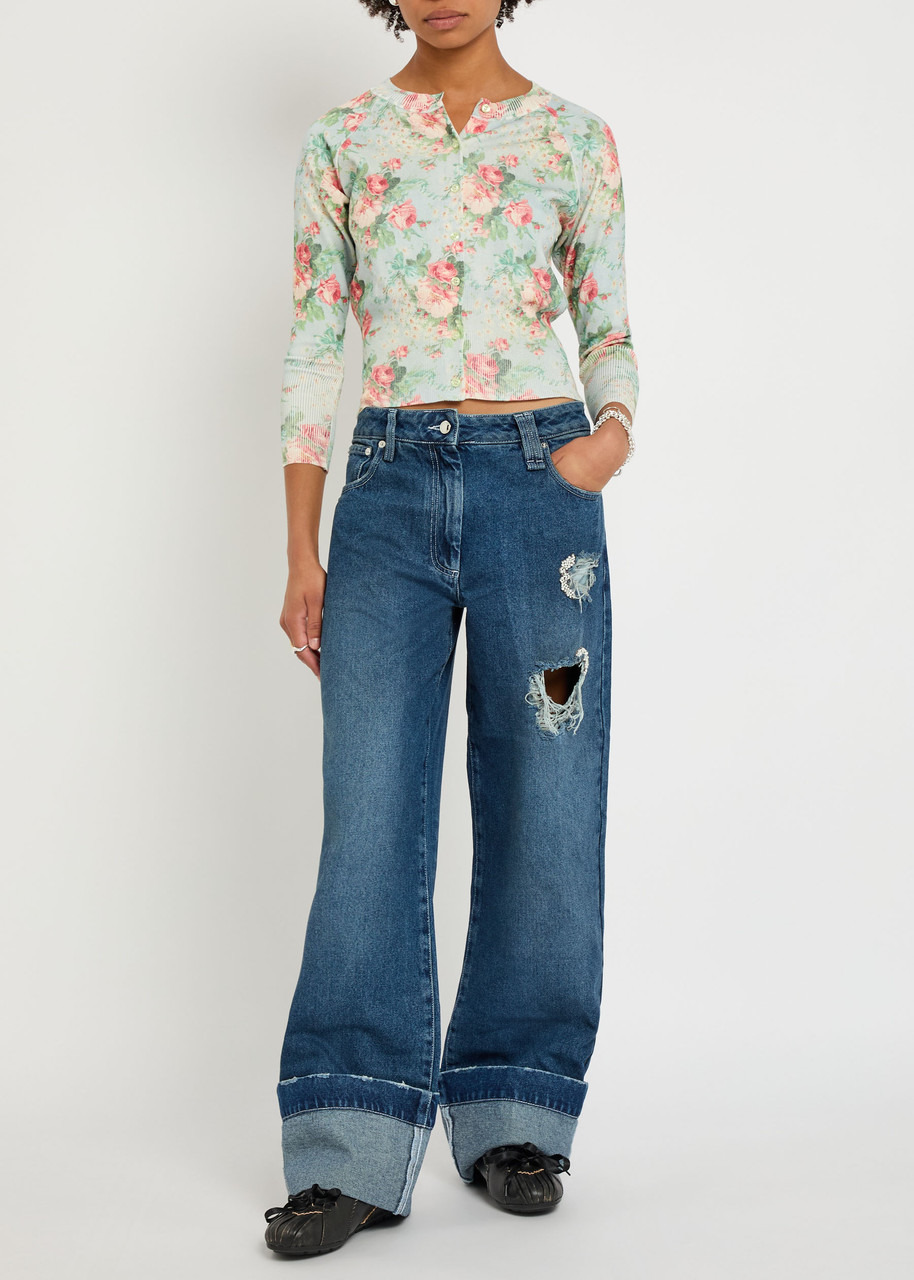 Simone Rocha Floral-print Knit Cardigan - 3