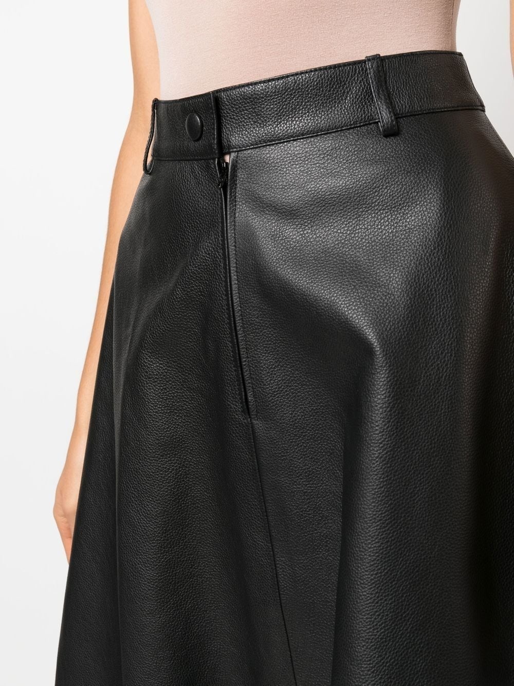 leather midi A-Line skirt - 5