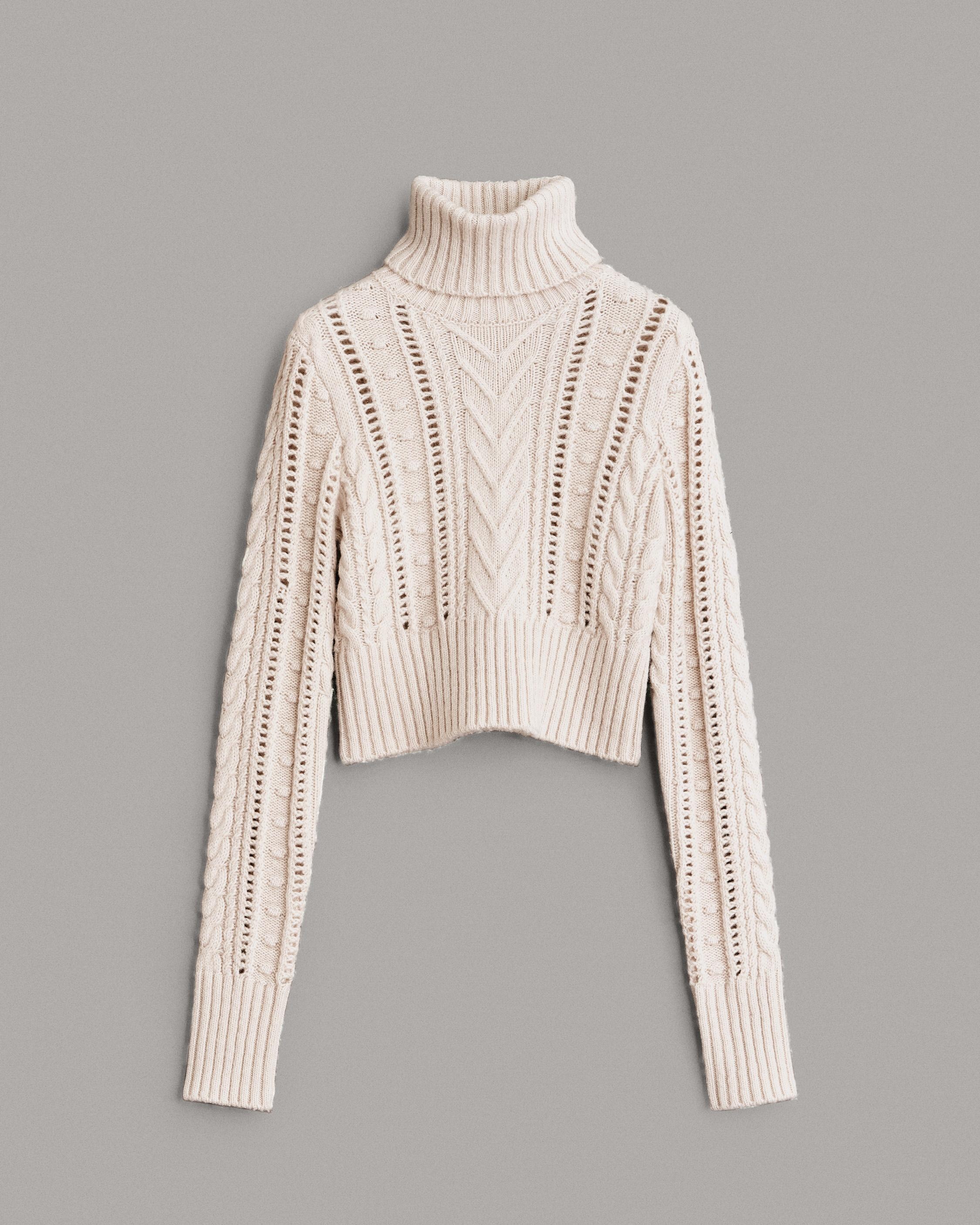 Elizabeth Wool Cable Turtleneck
Slim Fit Sweater - 1