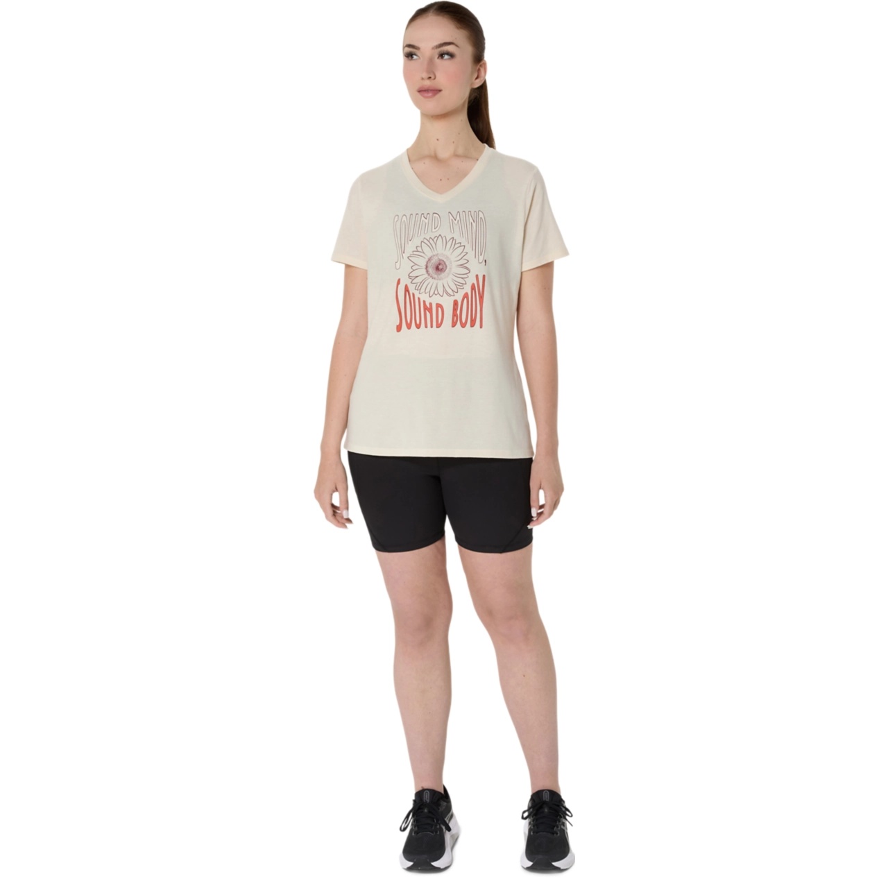 WOMEN'S SUNFLOWER SLOGAN V-NECK - 6