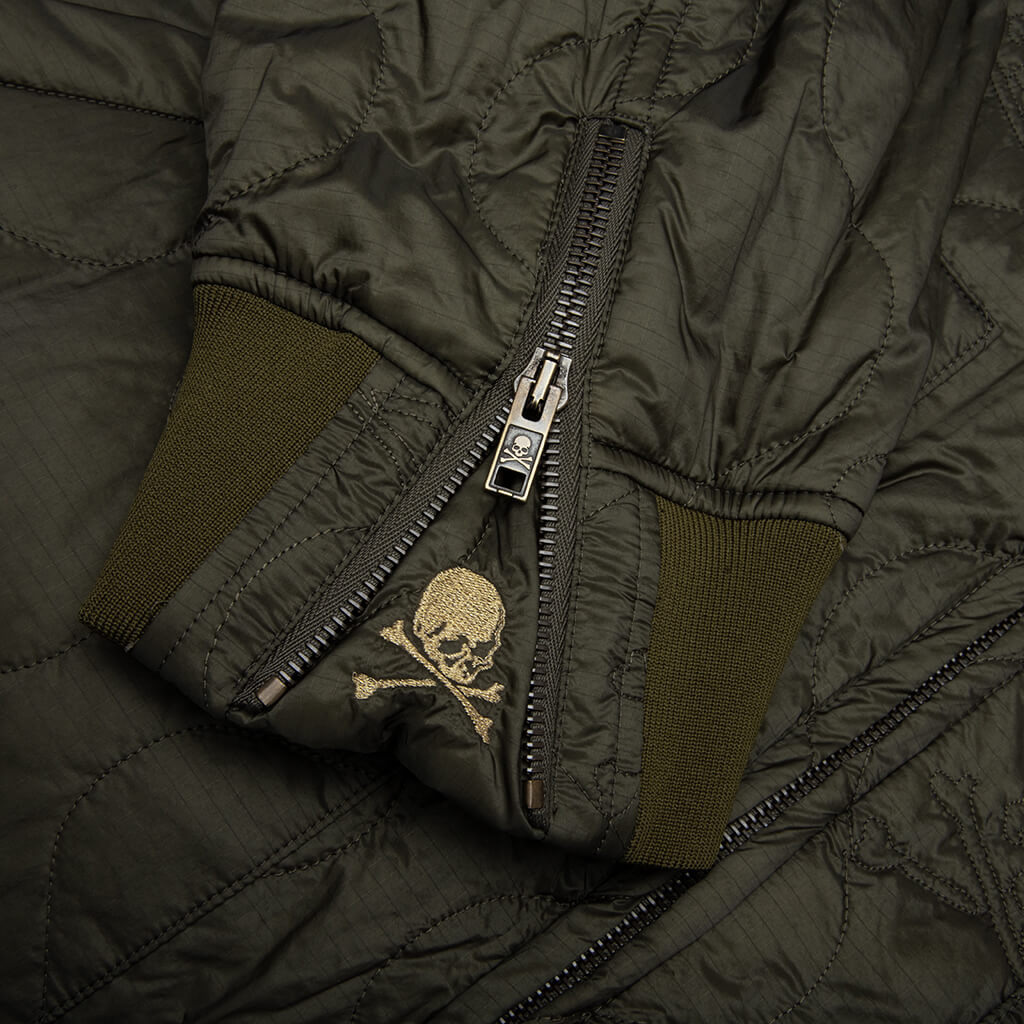 QUILTED NYLON JACKET - OLIVE - 5