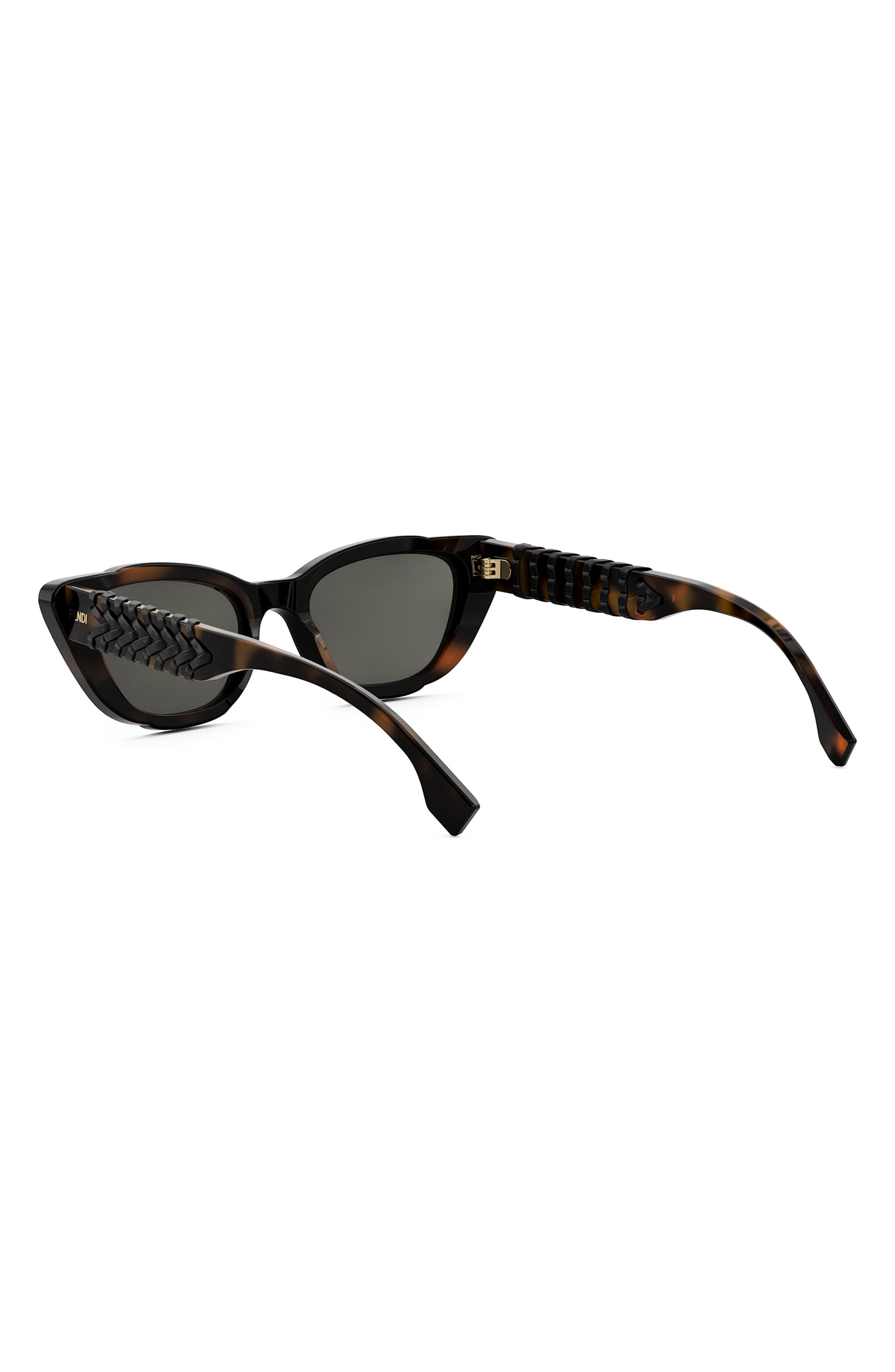 Fendi Interlace Cat Eye Sunglasses in Blonde Havana /Smoke at Nordstrom - 3