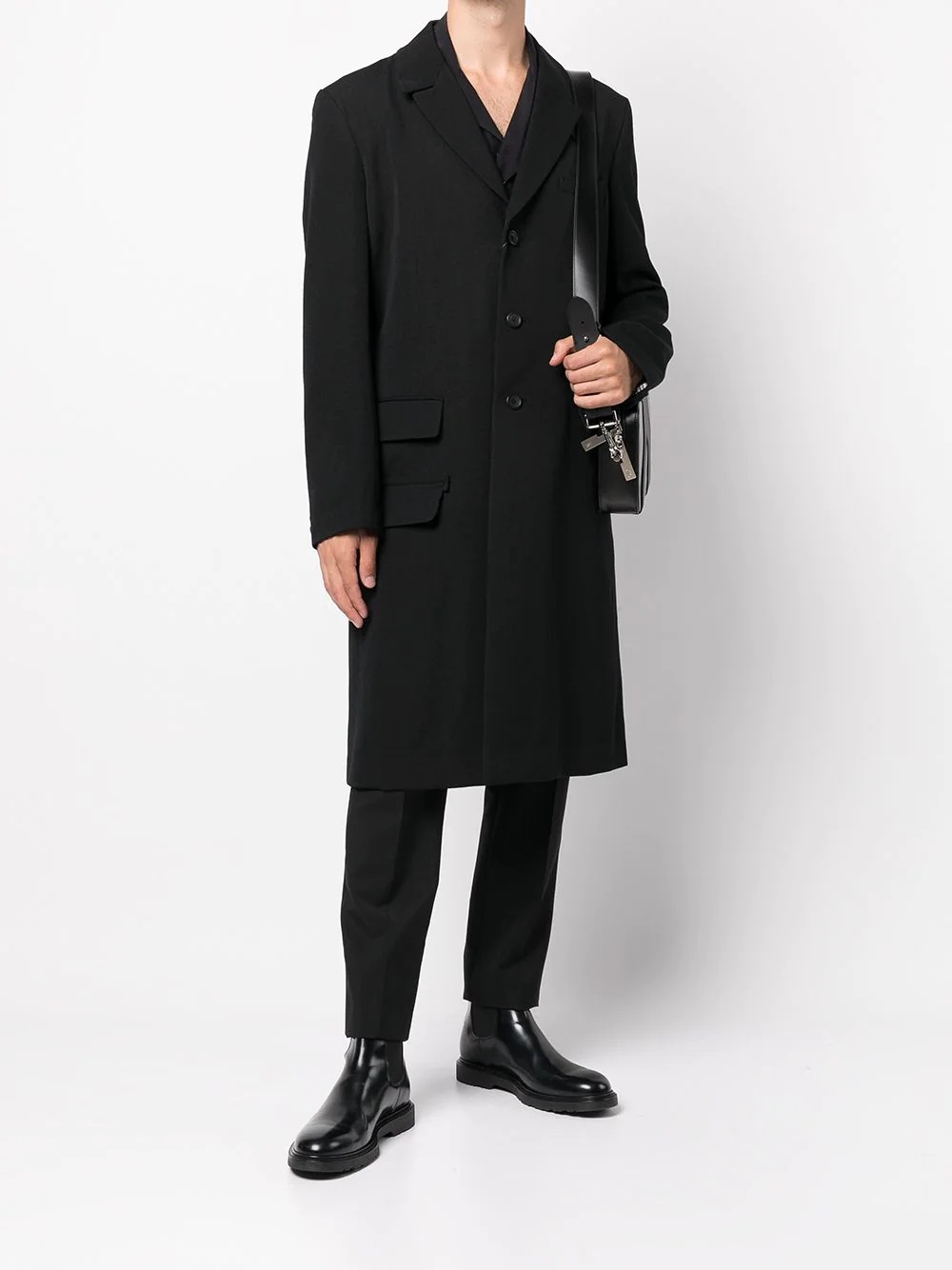 single-breasted wool coat - 2