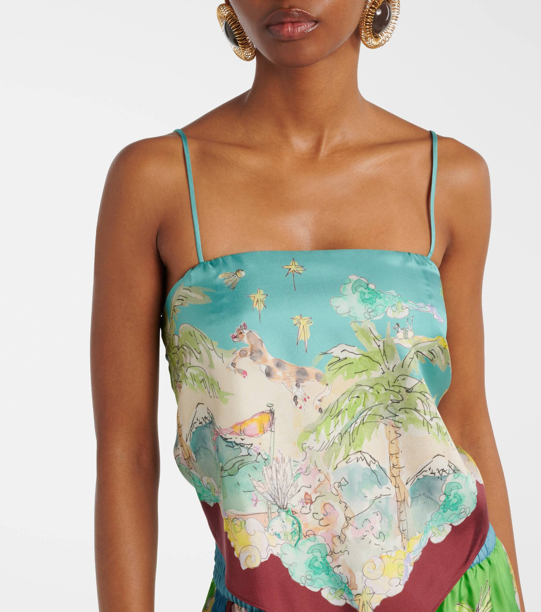 Daria printed silk top - 4