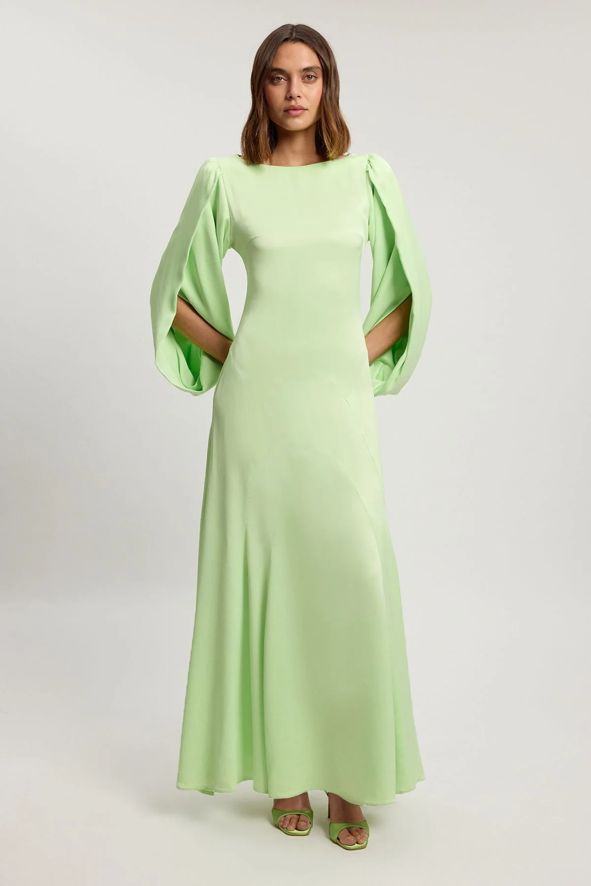 Satin Viscose Soft Midi Dress - 1