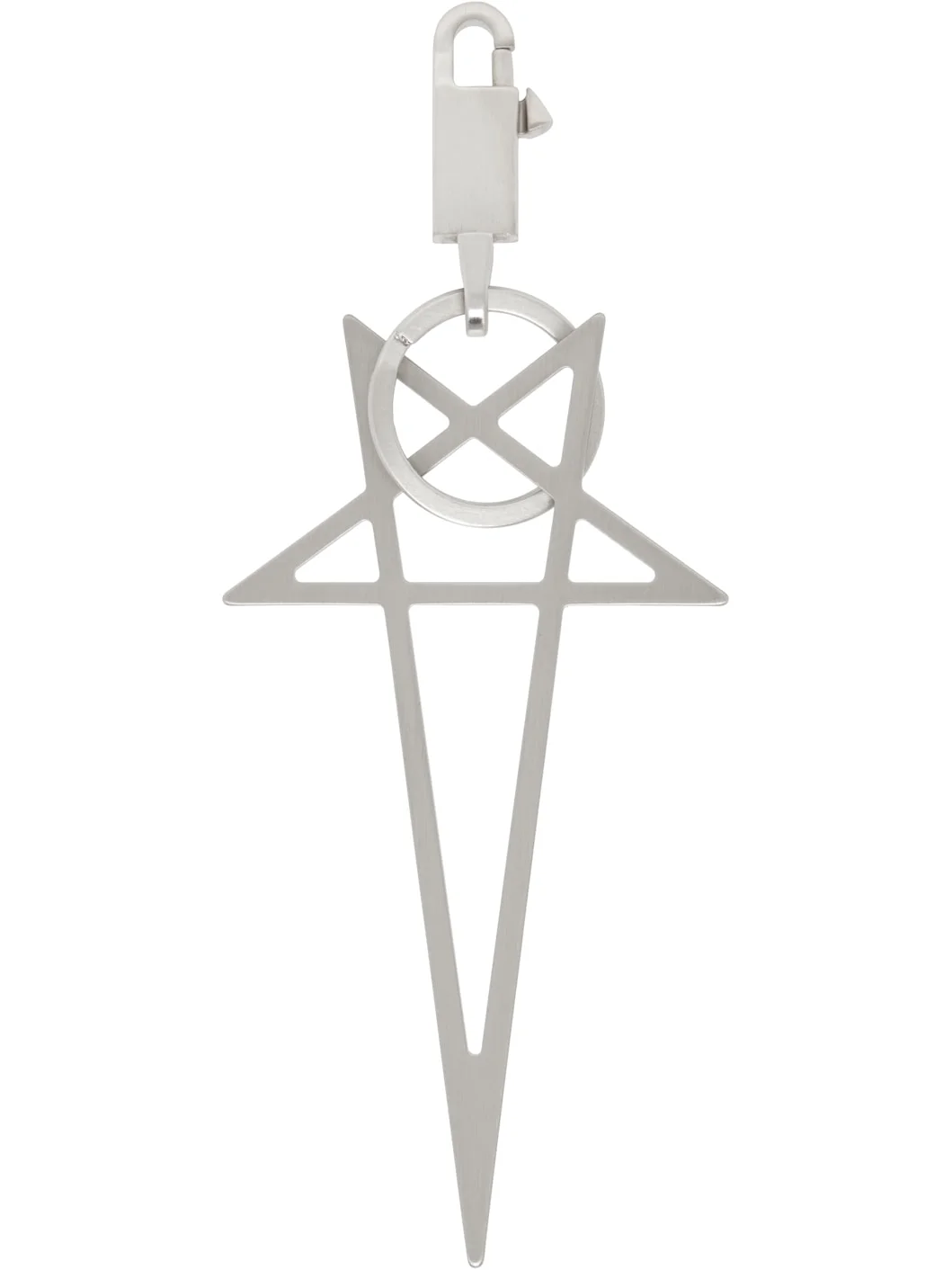 Silver Big Pentagram Keychain - 1