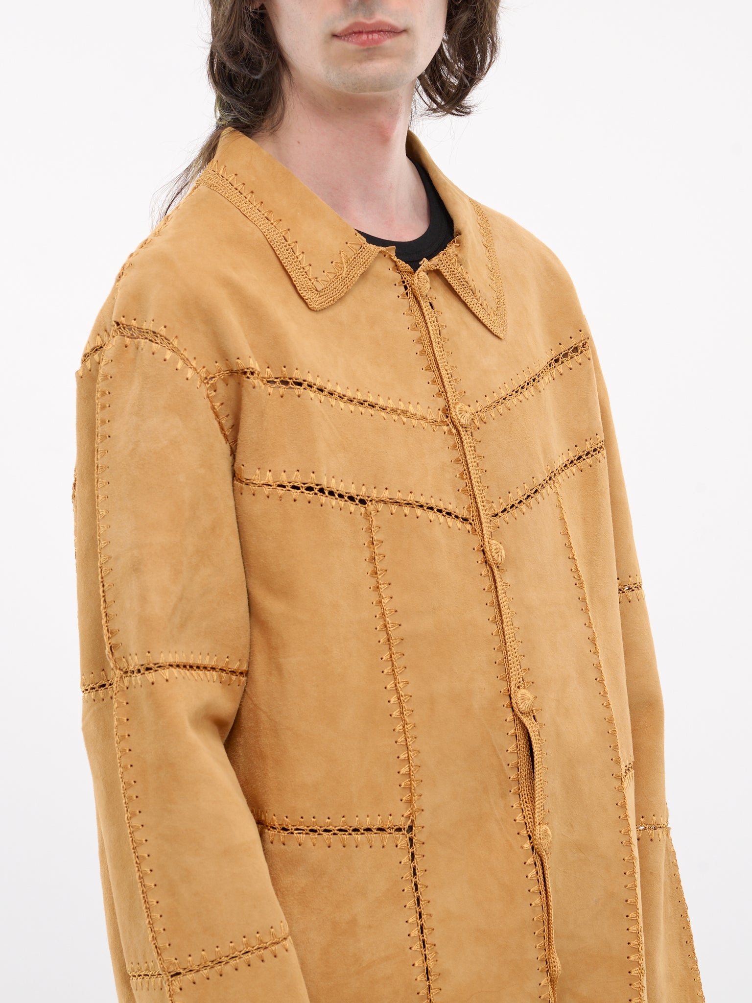Terra Suede Crochet Fringe Jacket - 4