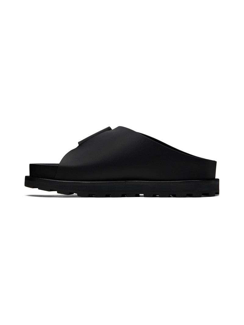 Black Cross-Strap Slides 3