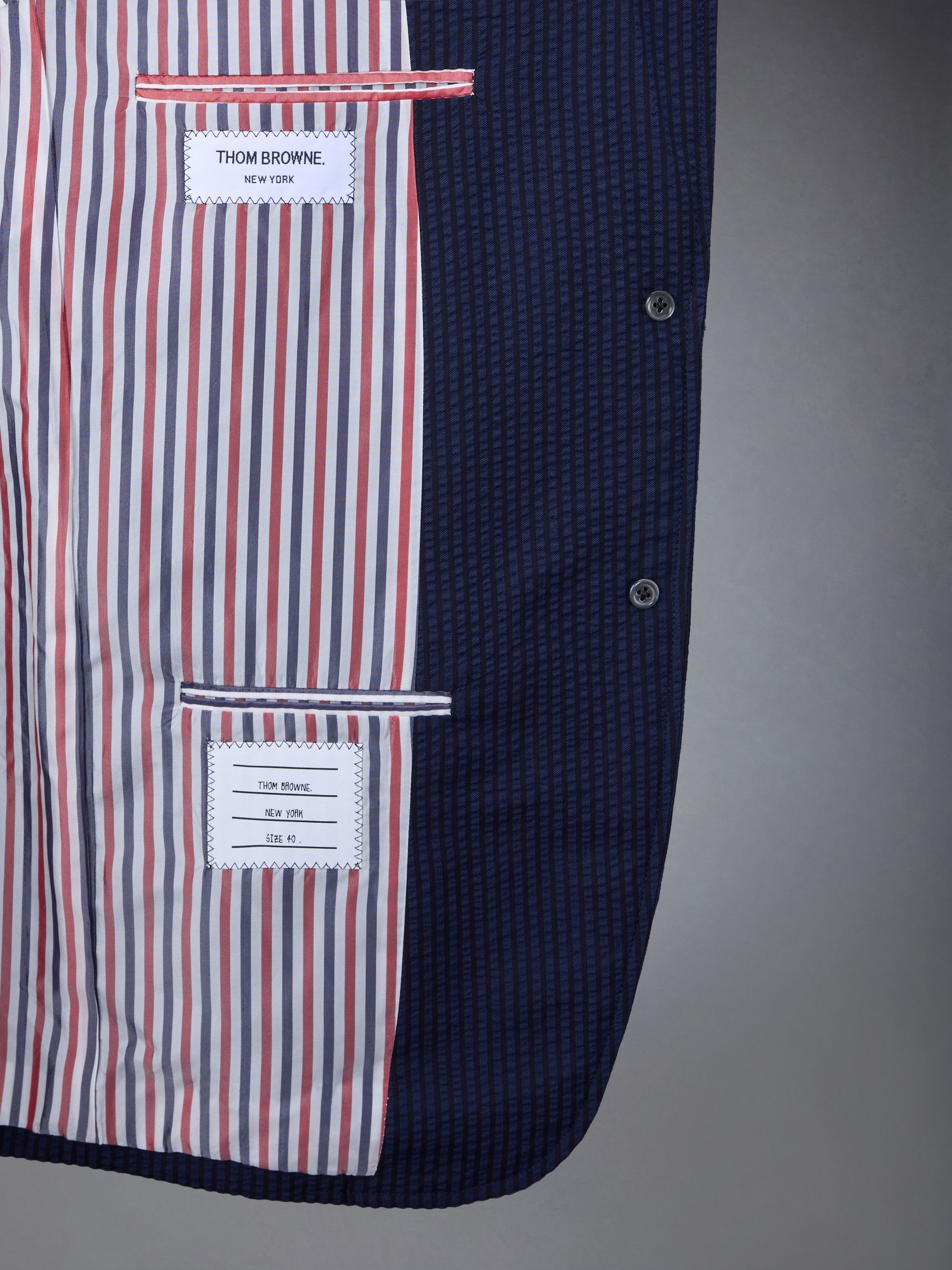Wool Seersucker Patch Pocket Sport Coat - 5